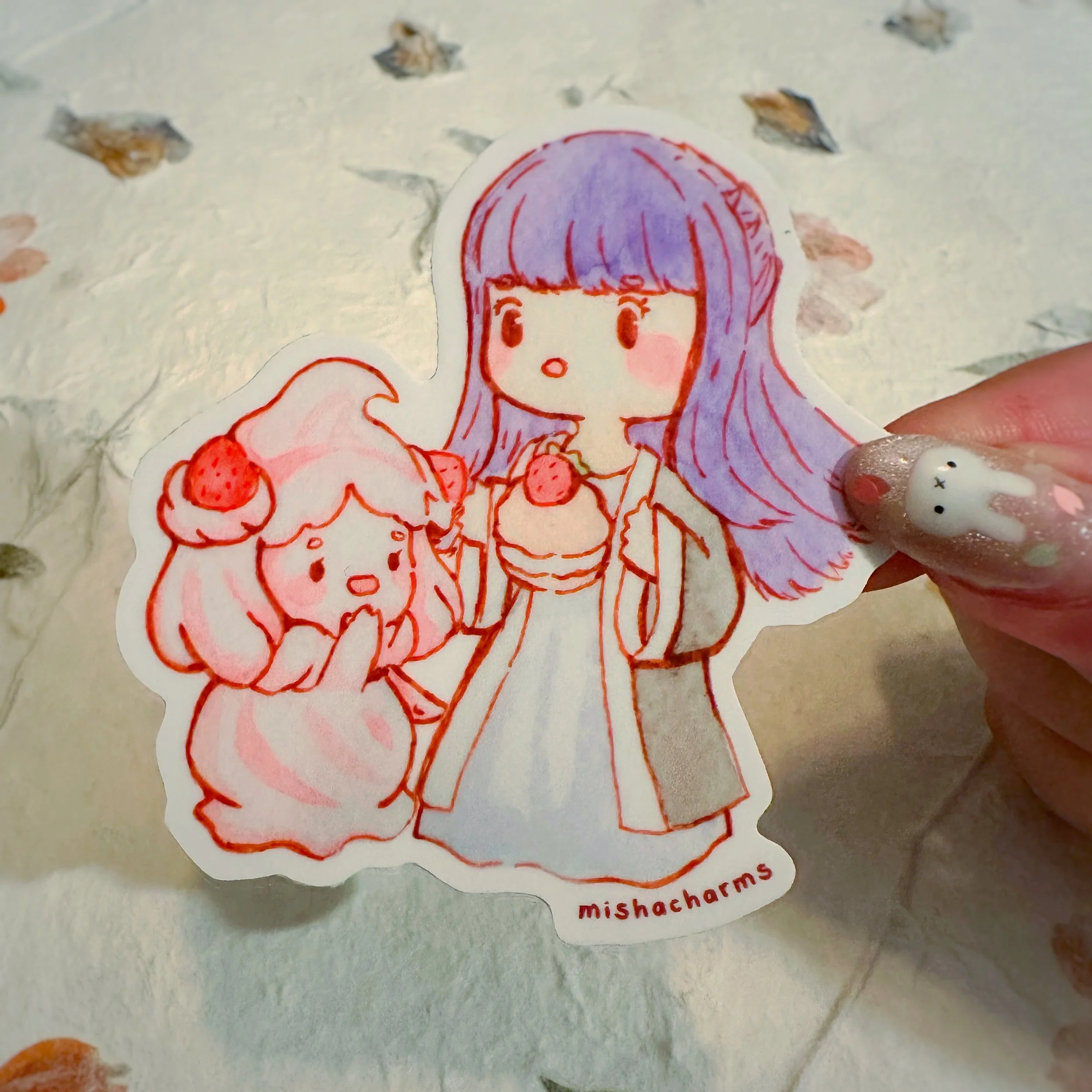 fern & creamy die cut sticker