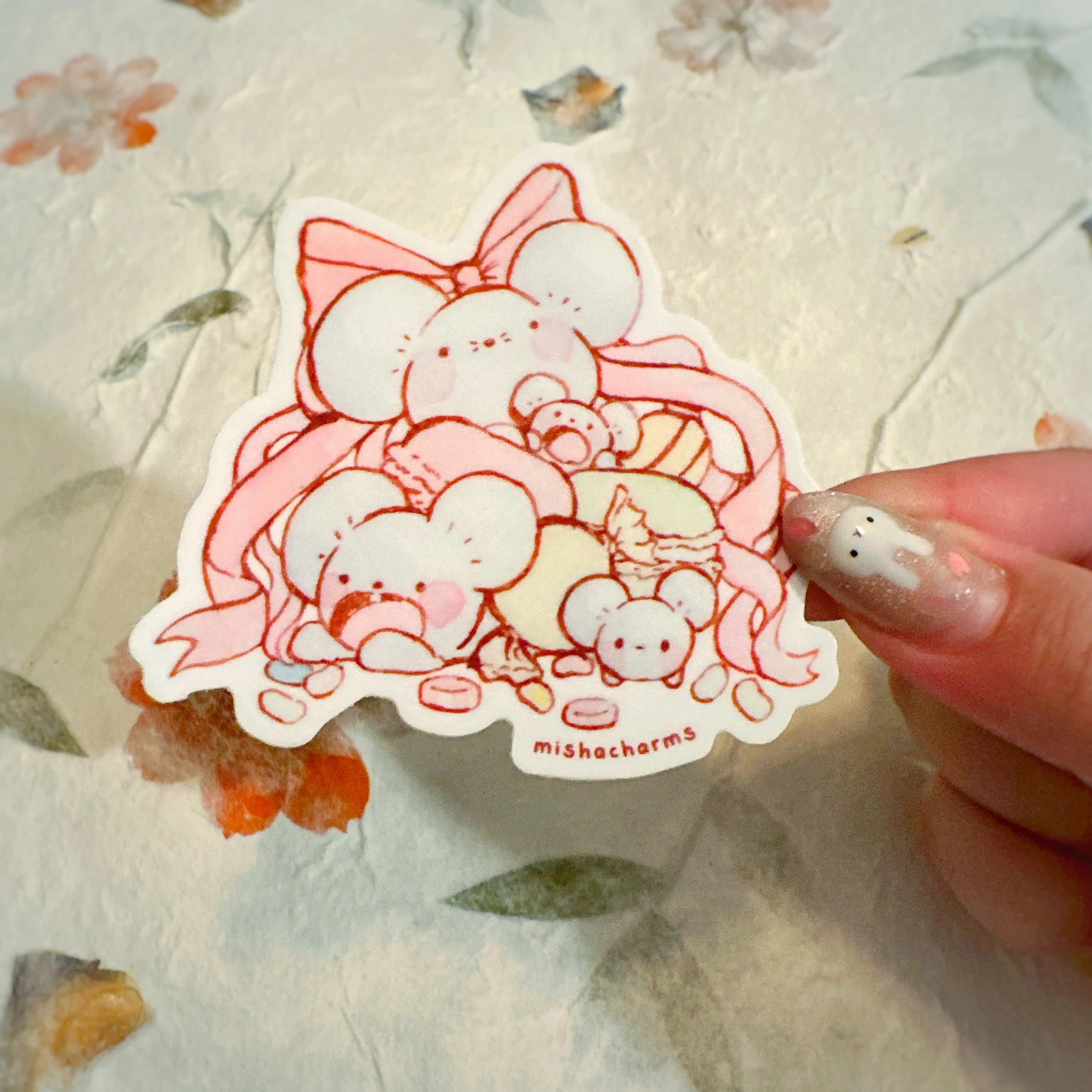 little maus: macarons and sweets die cut sticker