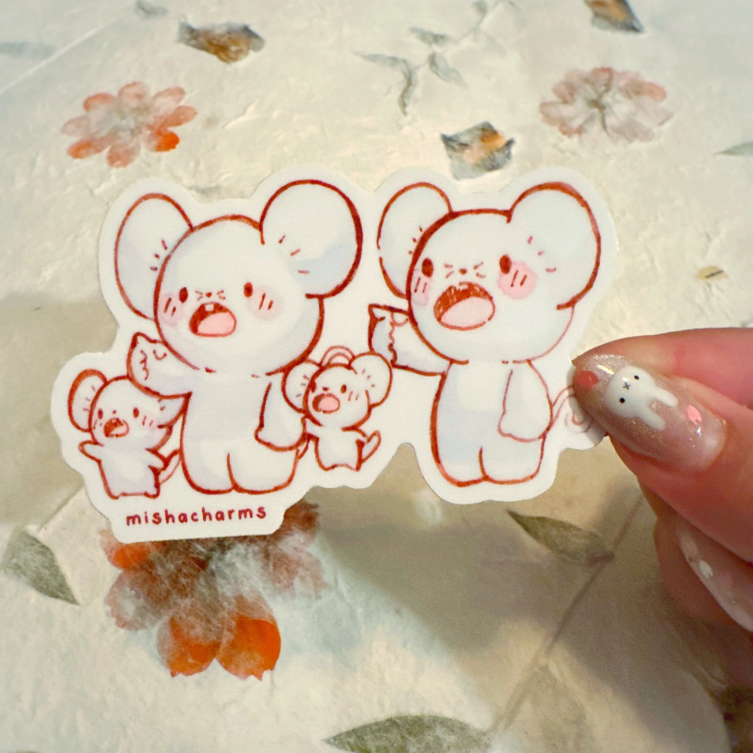 little maus: point die cut sticker