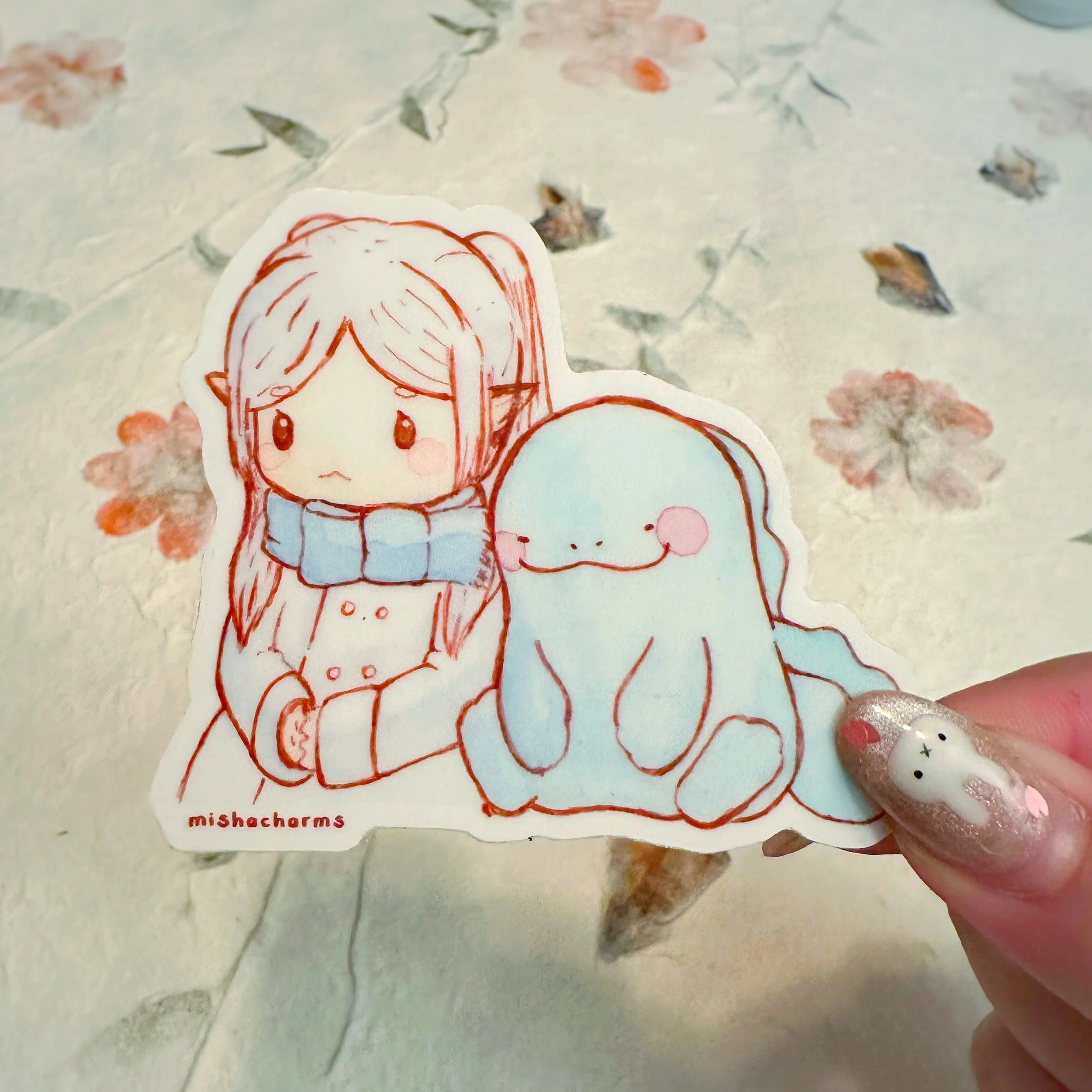 frieren & quag A die cut sticker
