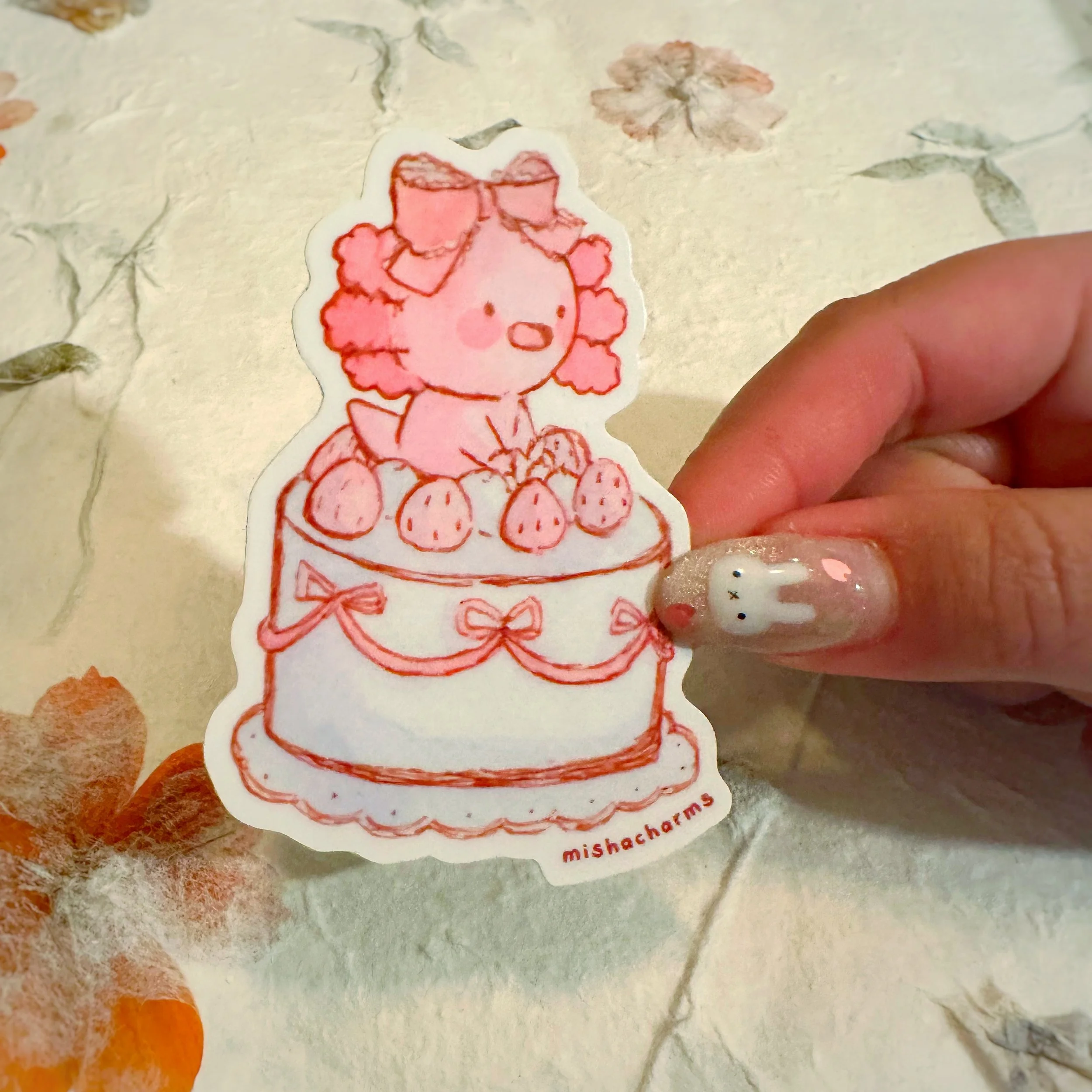 axolotl: cake die cut sticker