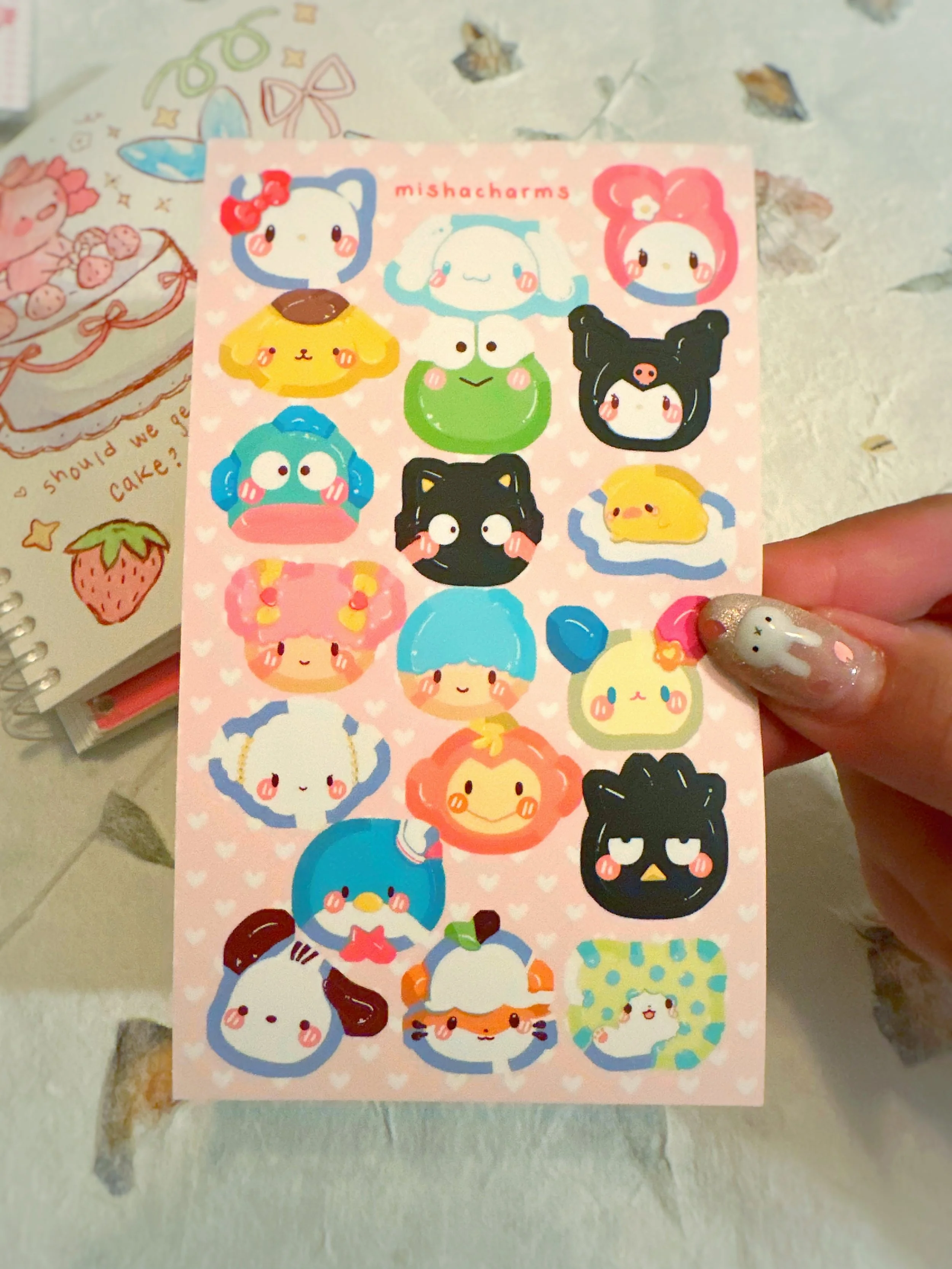 cutie heads deco sticker sheet