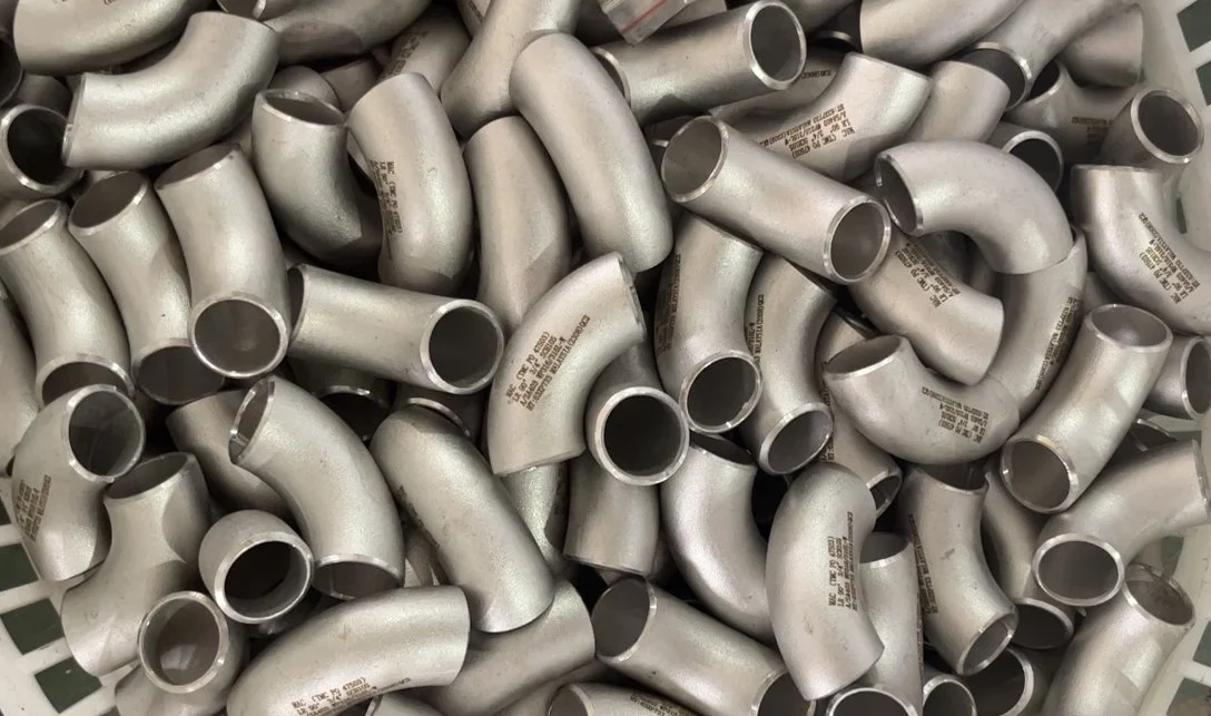 Stainless steel fittings before cleaning