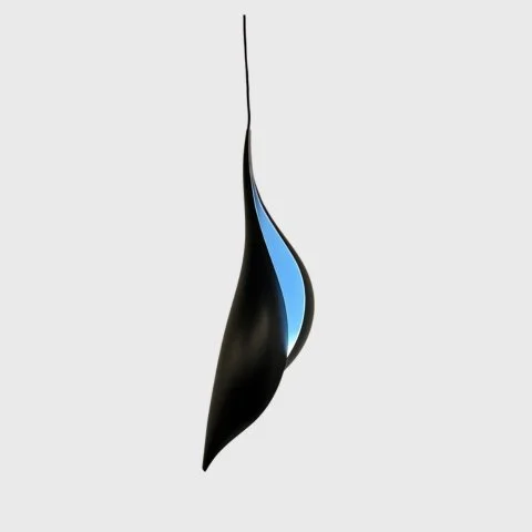 Black and aqua pendant light