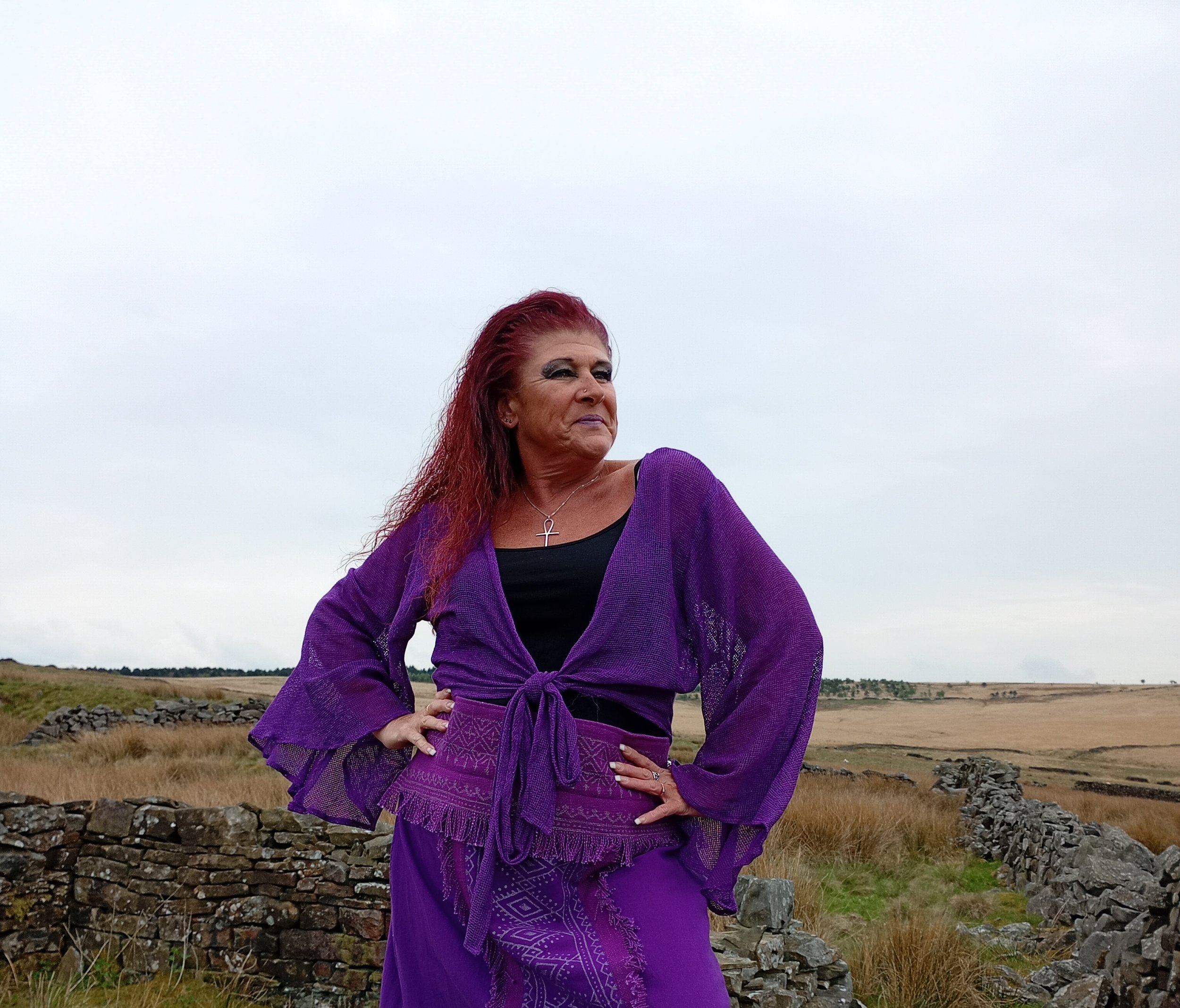 Jhaki Wrap Tie Top  ~ Pure Purple