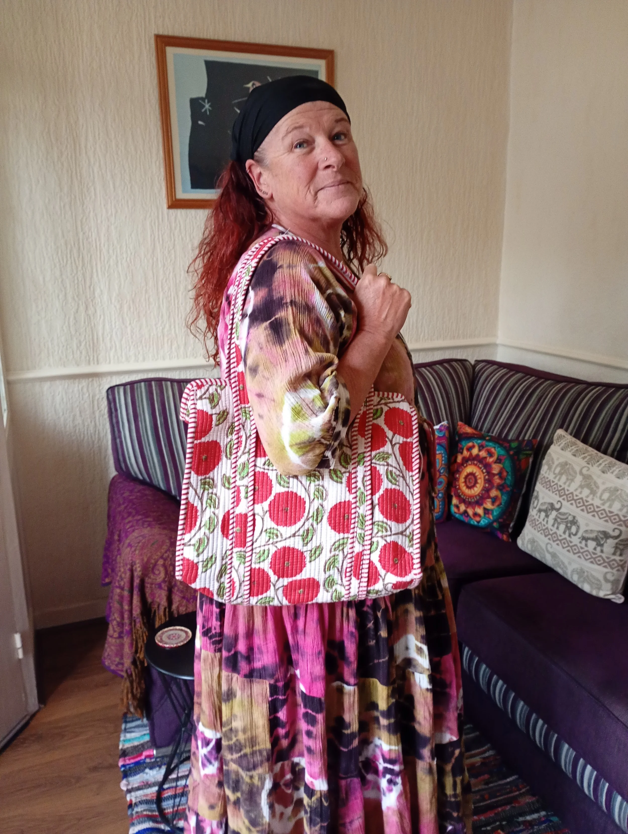 Kantha Cotton Midi Tote Shoulder Bags ~ Various