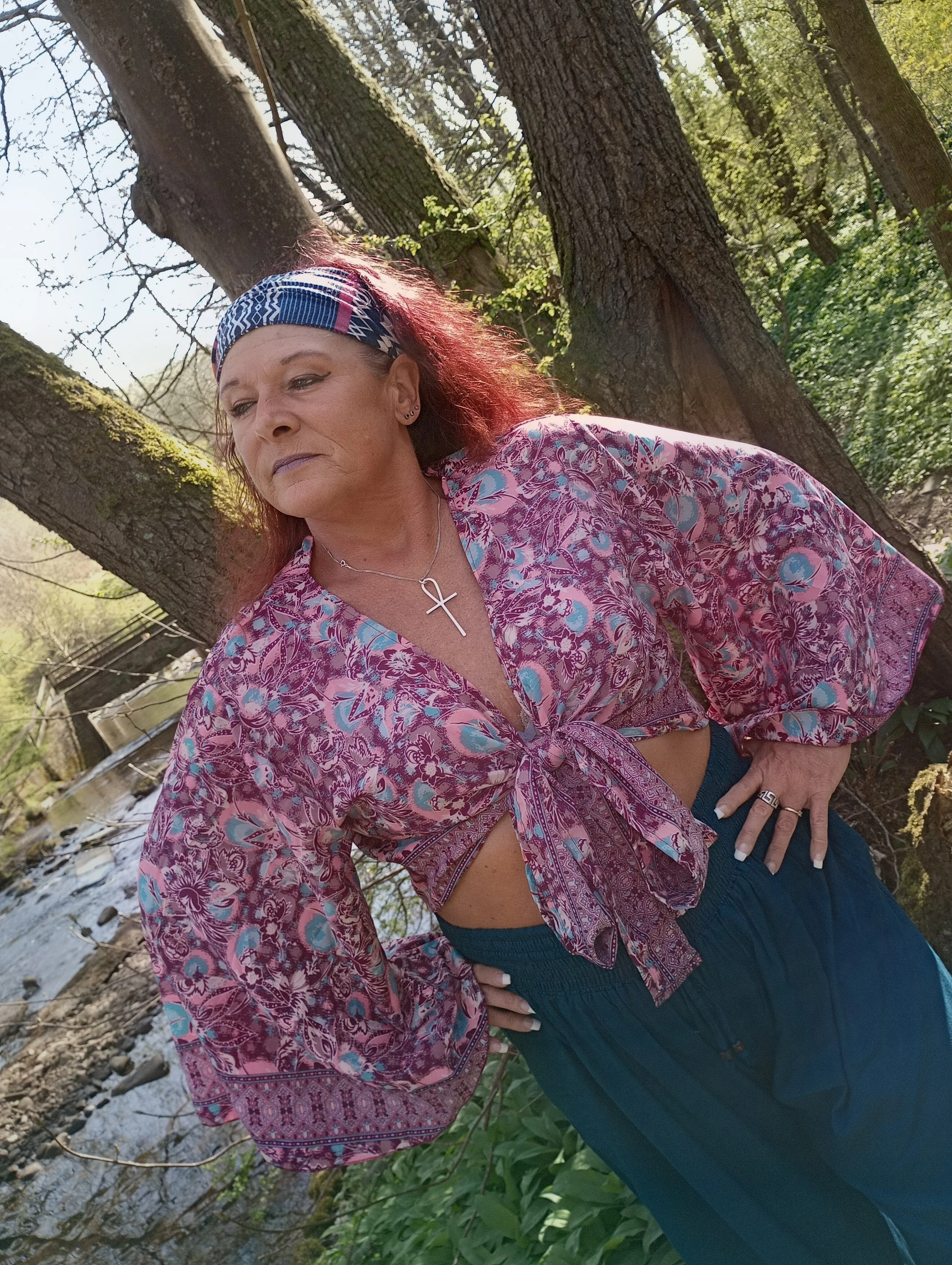 Tie Up Top ~ Burgundy Orchid