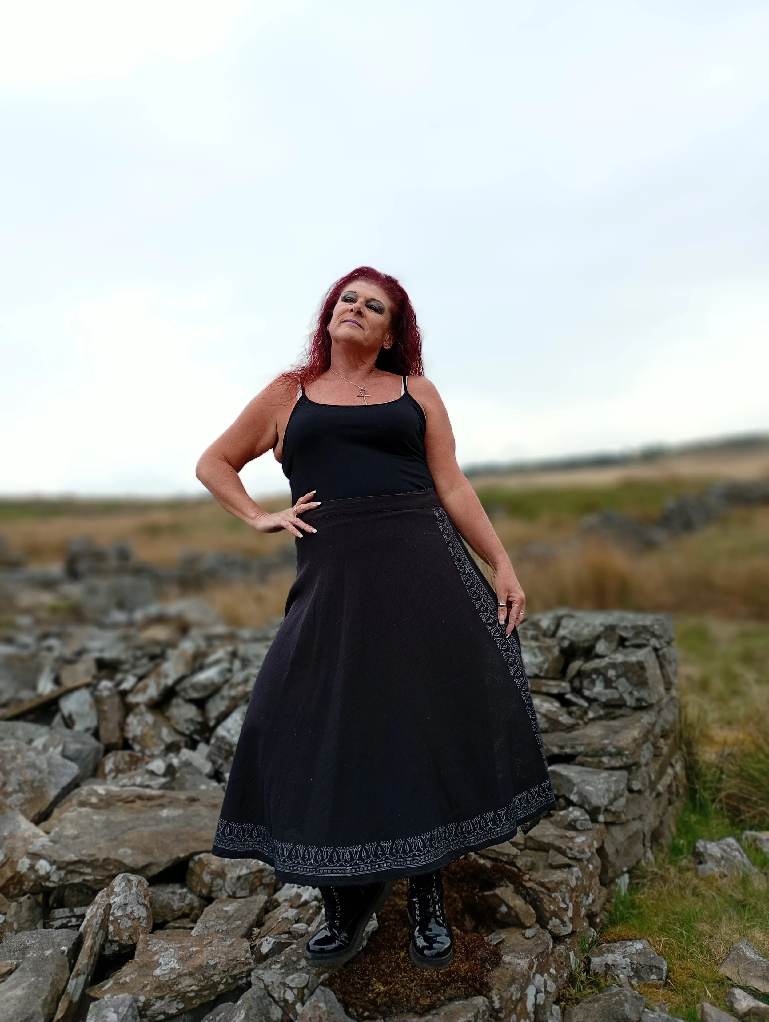 Lotus Wrap Skirt ~ Deepest Black