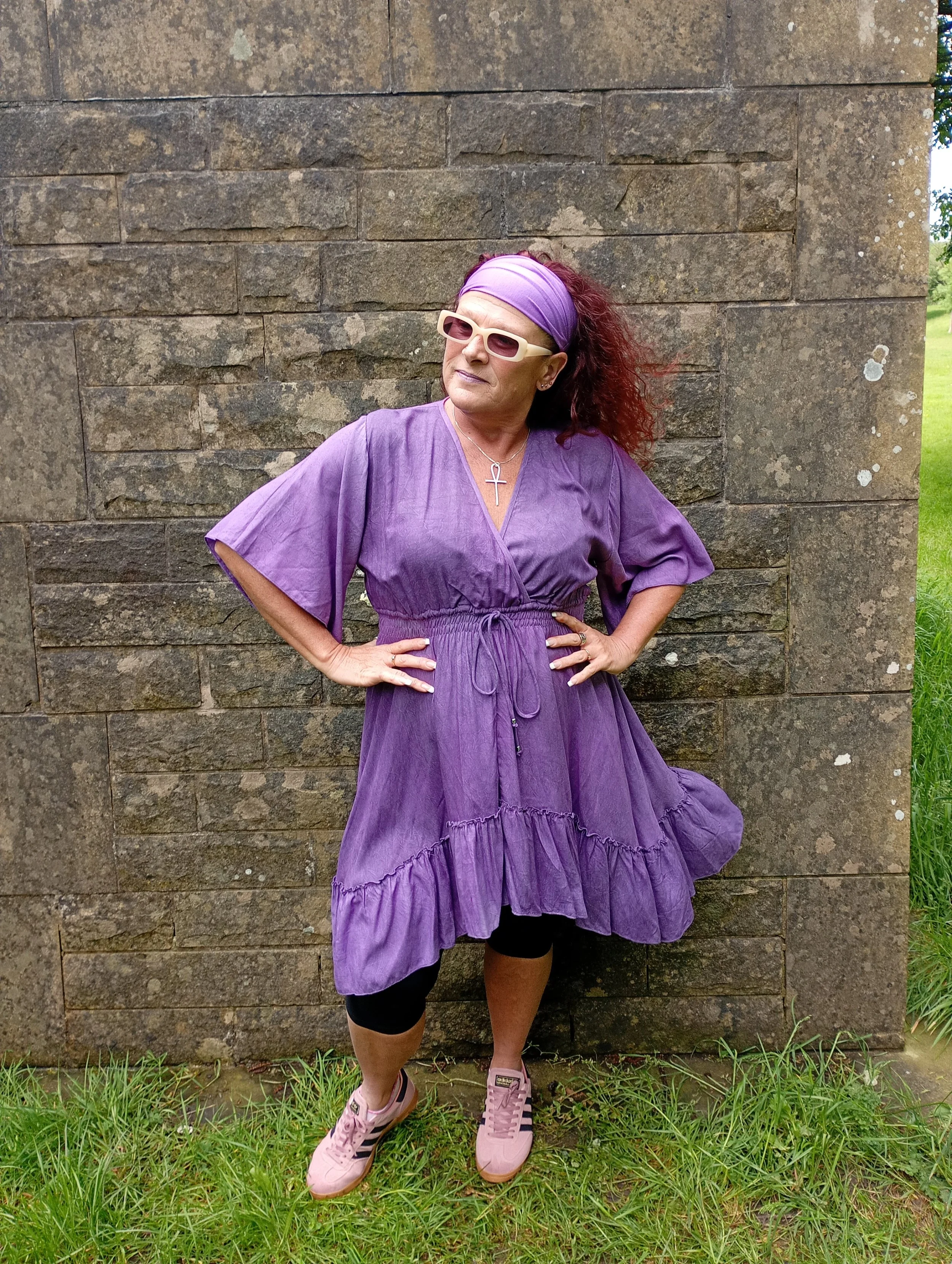 Charmed Shortie ~ Stonewash Lilac Mist