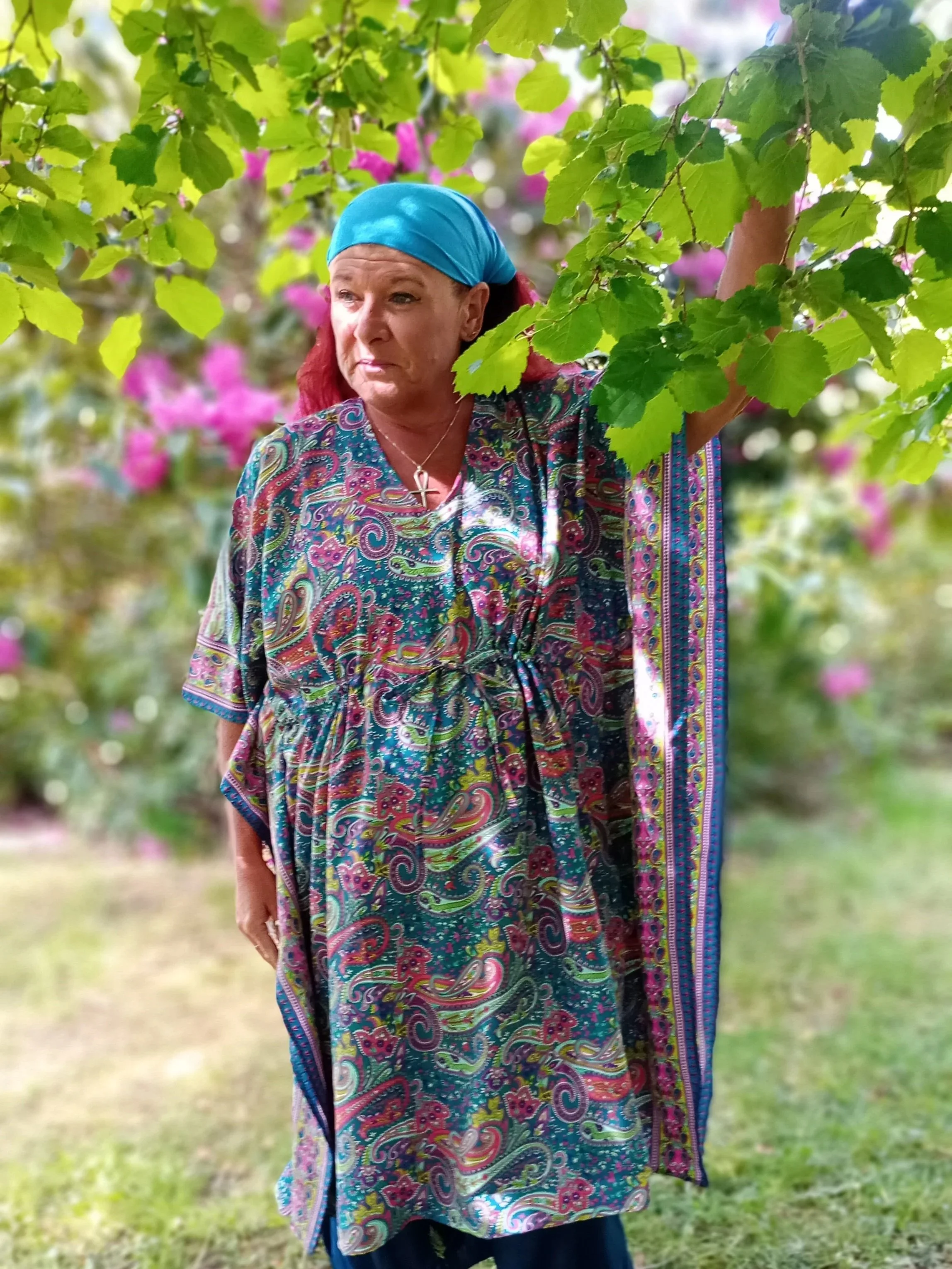Kerala Kaftan Midi ~  Jade Paisley