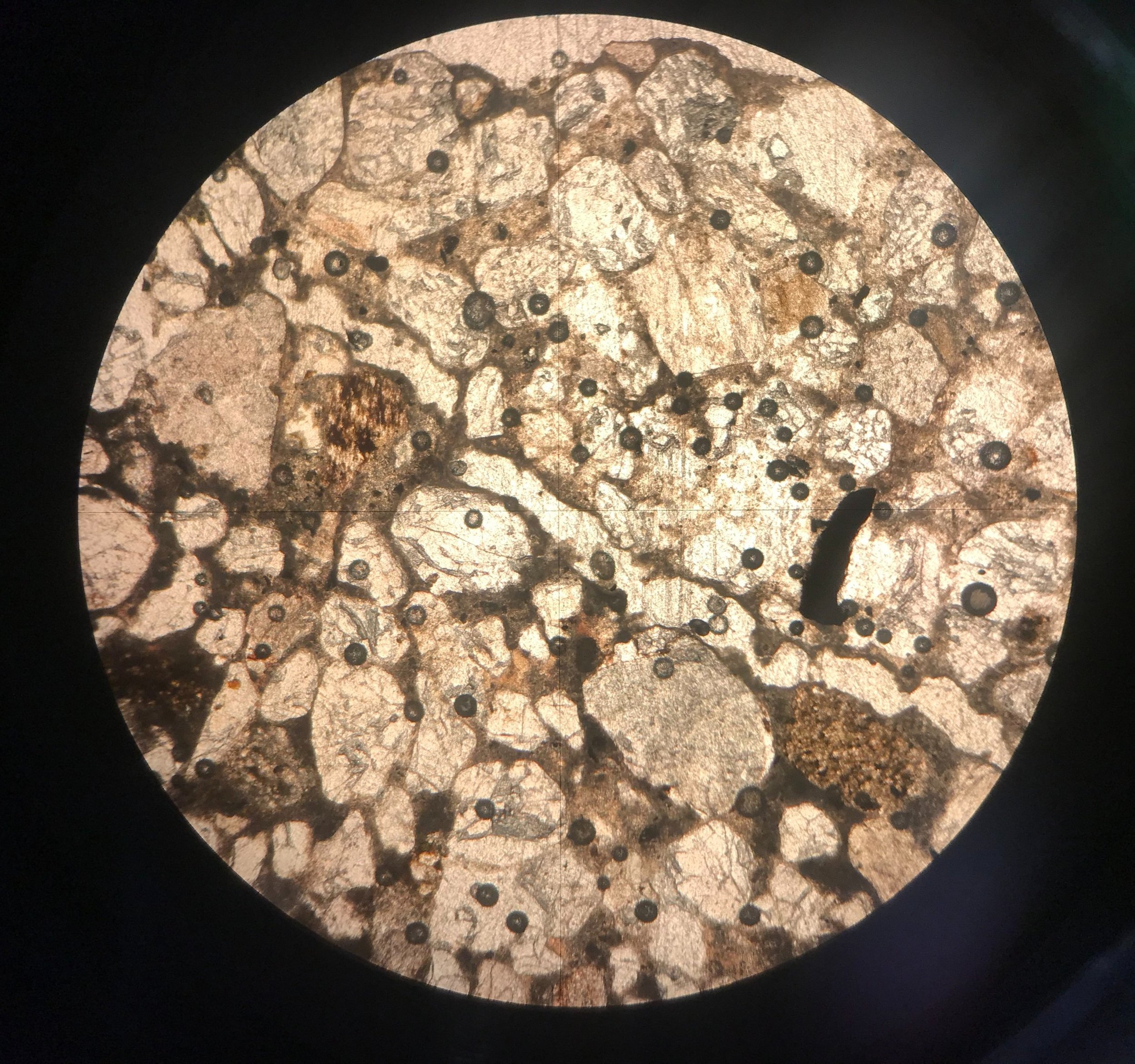 Petrografisch onderzoek van een fragment van het origineel beton. In functie van de aanmaak van een compatibel materiaal voor de herstellingen.