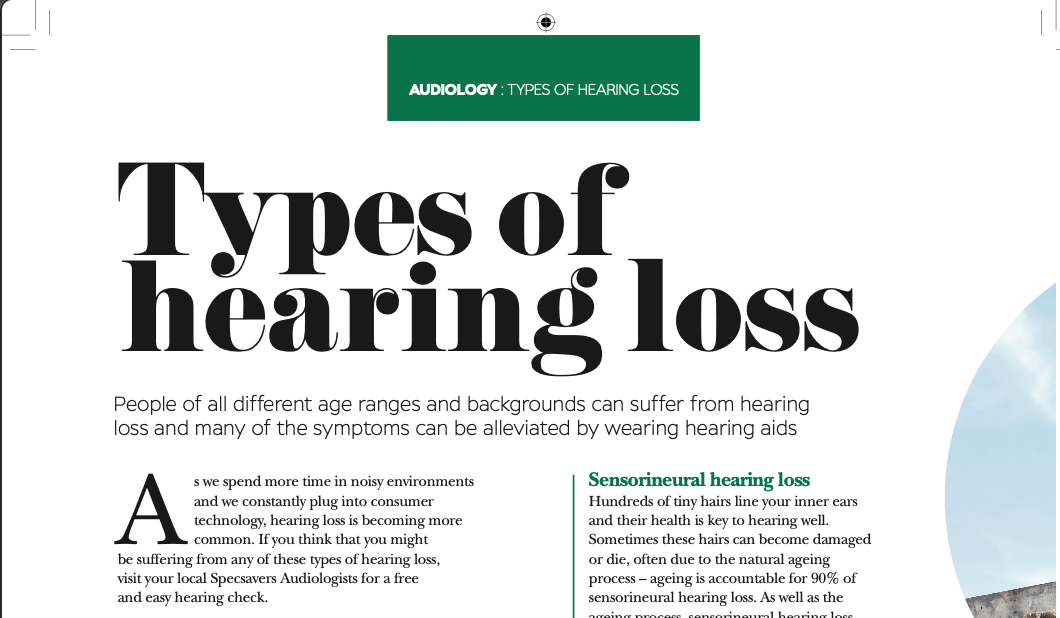 Lifestyle features for a national eye health brand