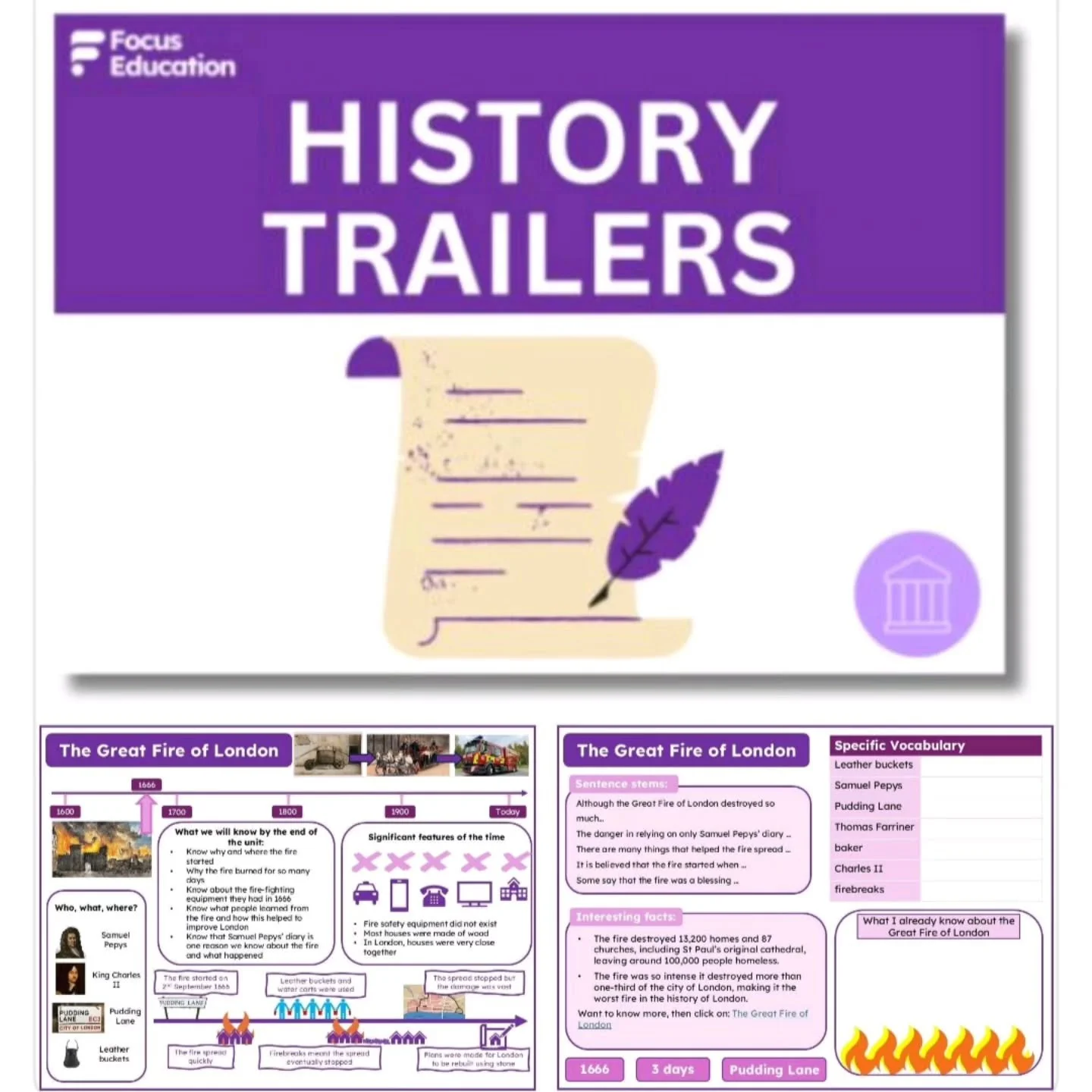 Very excited that these new history trailers have been released.
Knowledge organisers are great, but these take things a step further, with elements that the children can interact with, such as timelines and developing vocabulary definitions.
I'd l