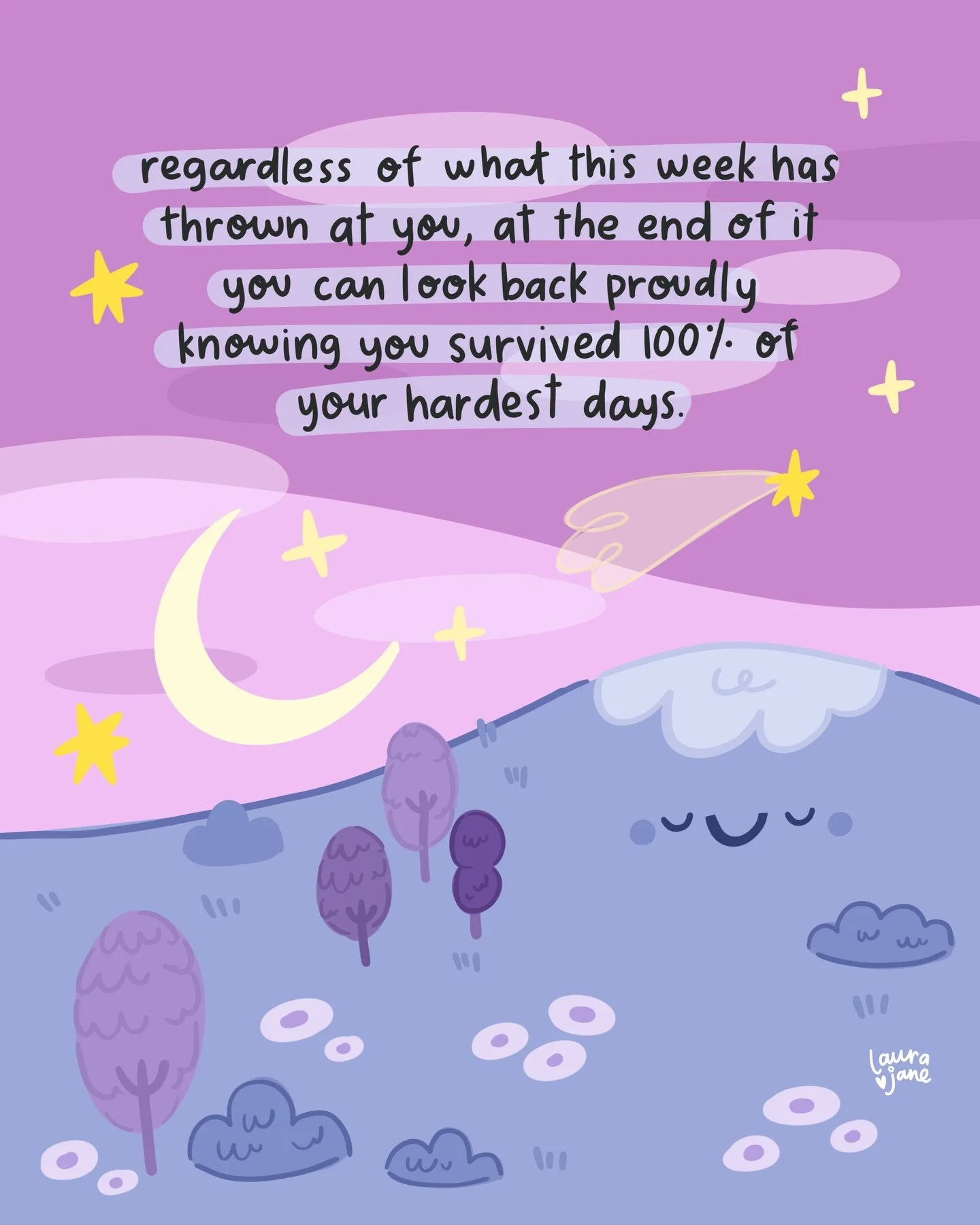 Sunday night reminder - you made it through another week, survived 100% of your hardest days and you&rsquo;re still here 💖✨ 

Never underestimate how strong, capable and resilient you are 💖

You can handle whatever this next weeks brings ✨