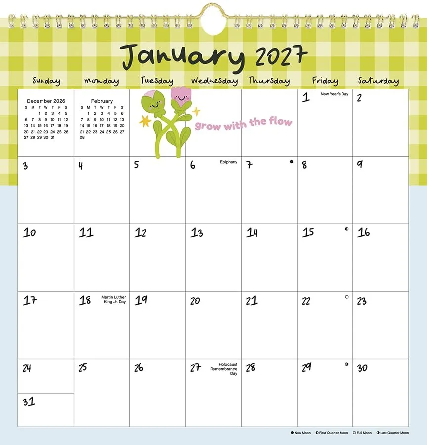 official 2027 Laura Jane Illustrations spiral wall calendar front cover preview