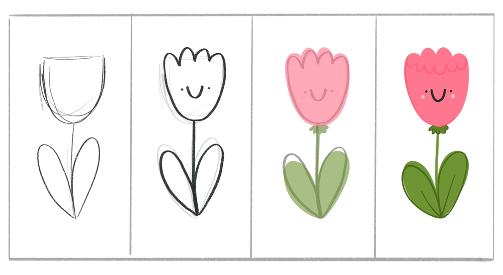 Learn How to Draw Adorable Spring Flowers: Step-by-Step Guide — Laura ...