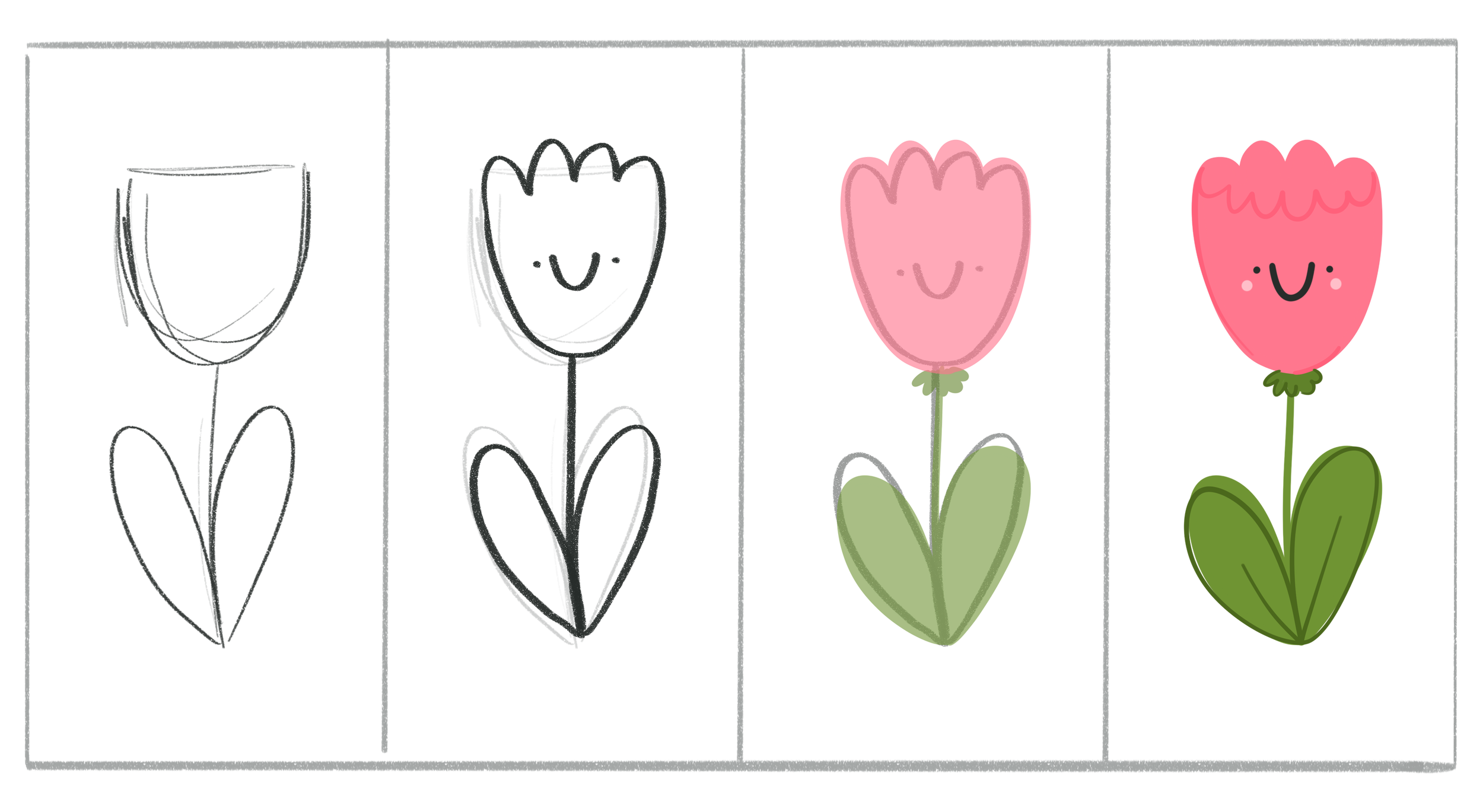 Learn How to Draw Adorable Spring Flowers: Step-by-Step Guide — Laura ...