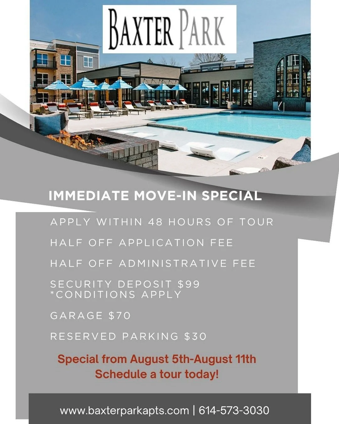 Come find your new home today at Baxter Park!
