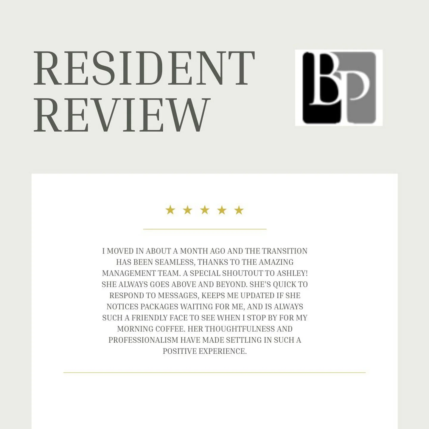 We love to hear feedback from our residents at Baxter Park! Please feel free to leave us a Google review and let us know how we are doing!