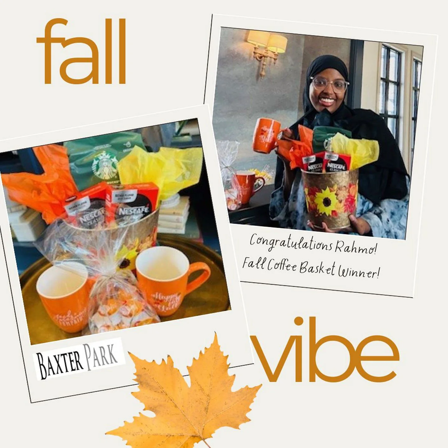 Congratulations to Rahmo our Fall Coffee Basket Winner! 🍂🏆️☕️