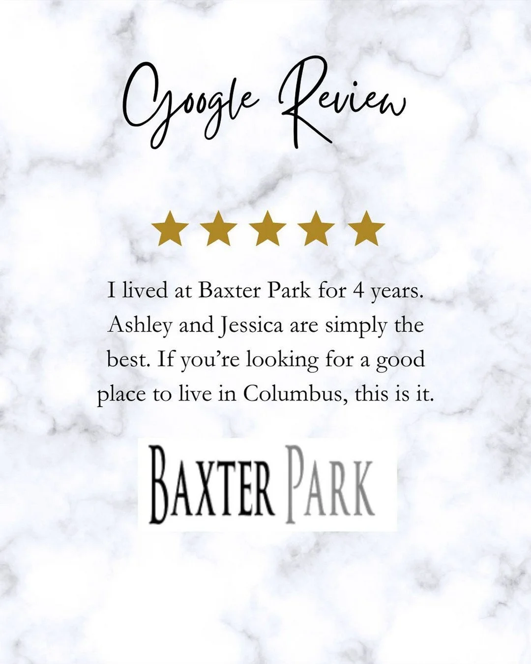 Five Star Google Review For Baxter Park! We certainly love when our former residents share their experience at our property! ⭐️⭐️⭐️⭐️⭐️