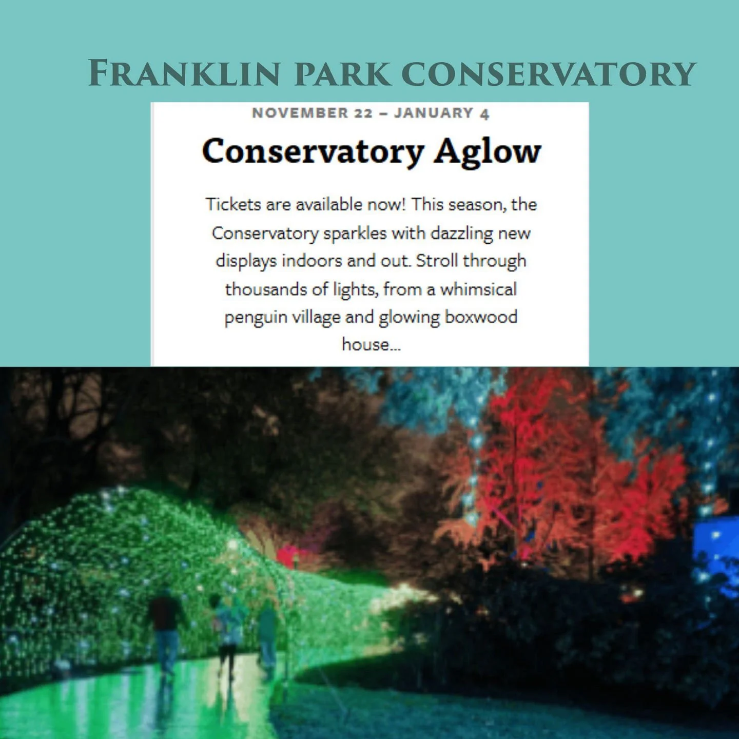 Looking for something to do tonight to get in the holiday spirit? Conservatory Aglow starts tonight at the Franklin Park Conservatory! Click on the link below to get tickets. 
https://nuvi.me/kx866q