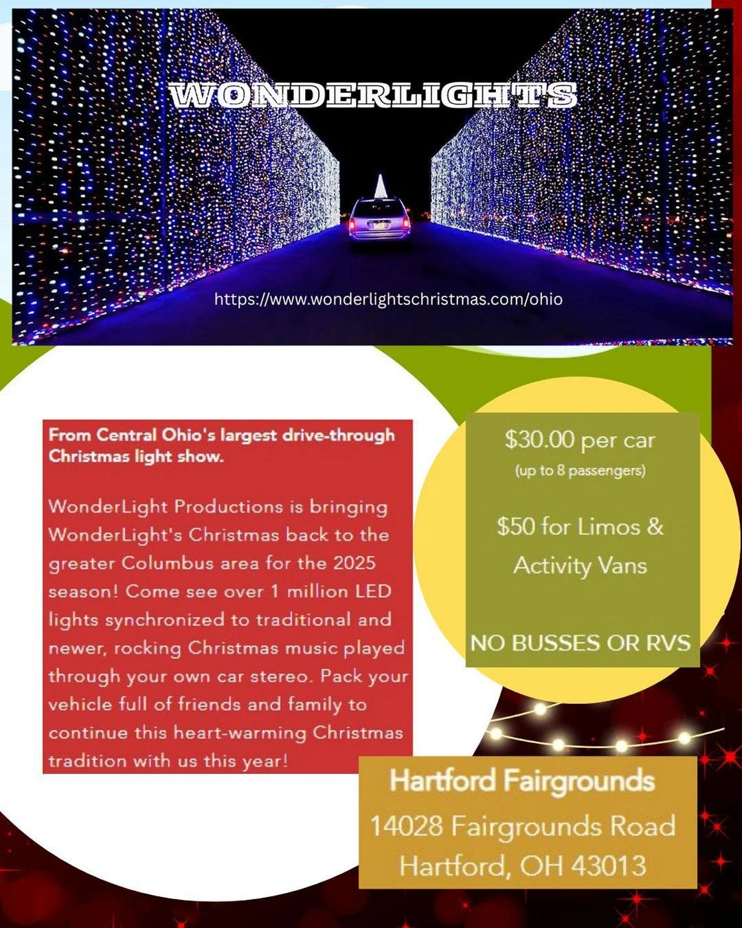 If you have not experienced the drive through Wonderlights at the Hartford Fairgrounds, it is definitely worth doing! The lights are synced with Christmas music. It is absolutely AMAZING! Open November 14th through January 4th. 🎄