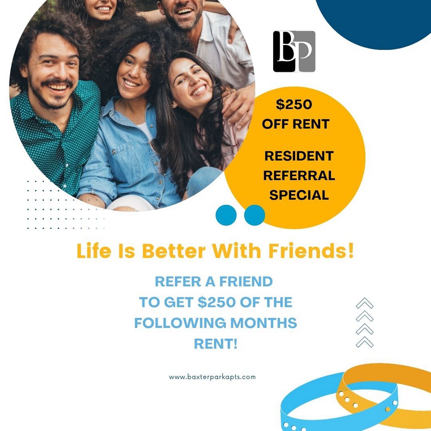 Need extra money for the holidays? If you love living a Baxter Park, refer a friend and get $250 off your rent after they have lived here a month!