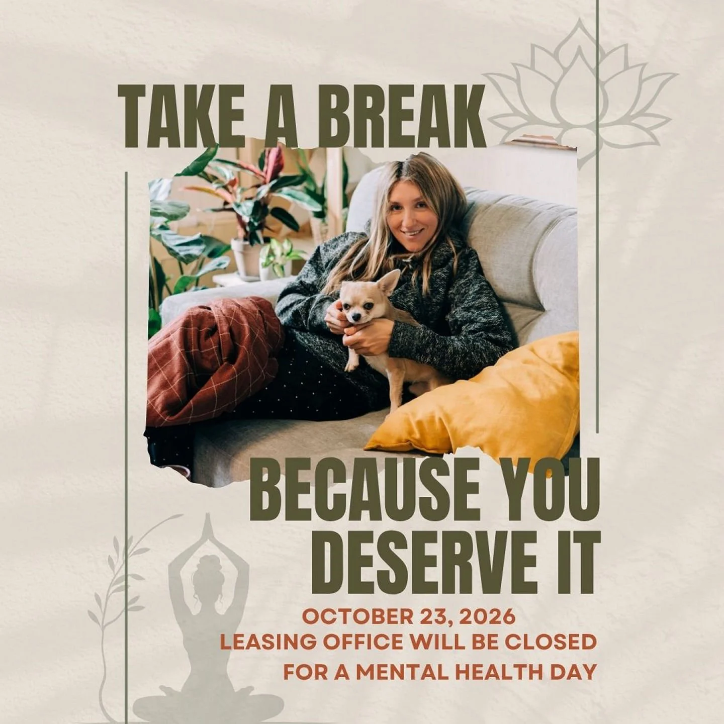 Baxter Park Office will be closed today in obsevance to a Mental Health Day. We will return on Monday October 26th at 10am.