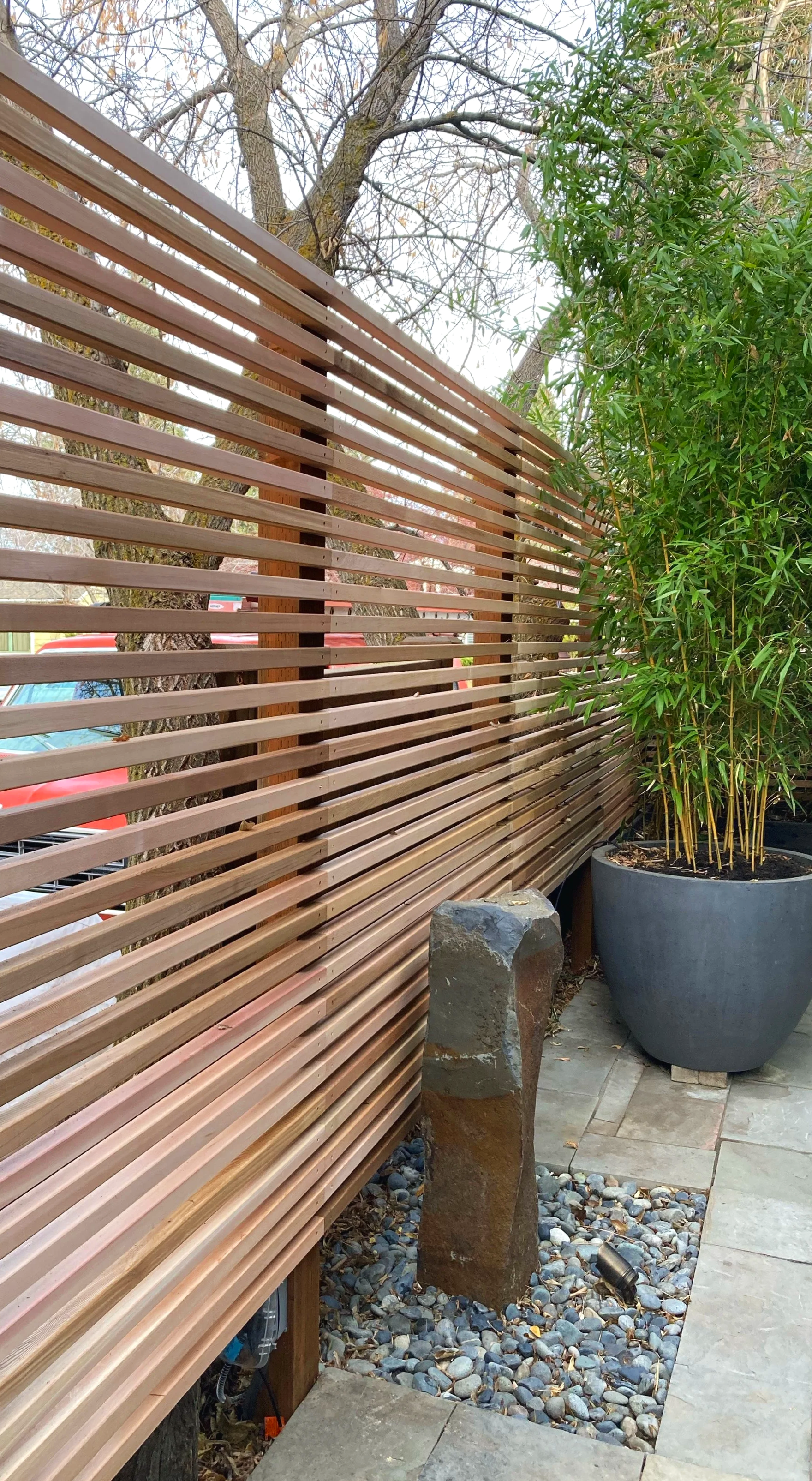 horizontal cedar fence