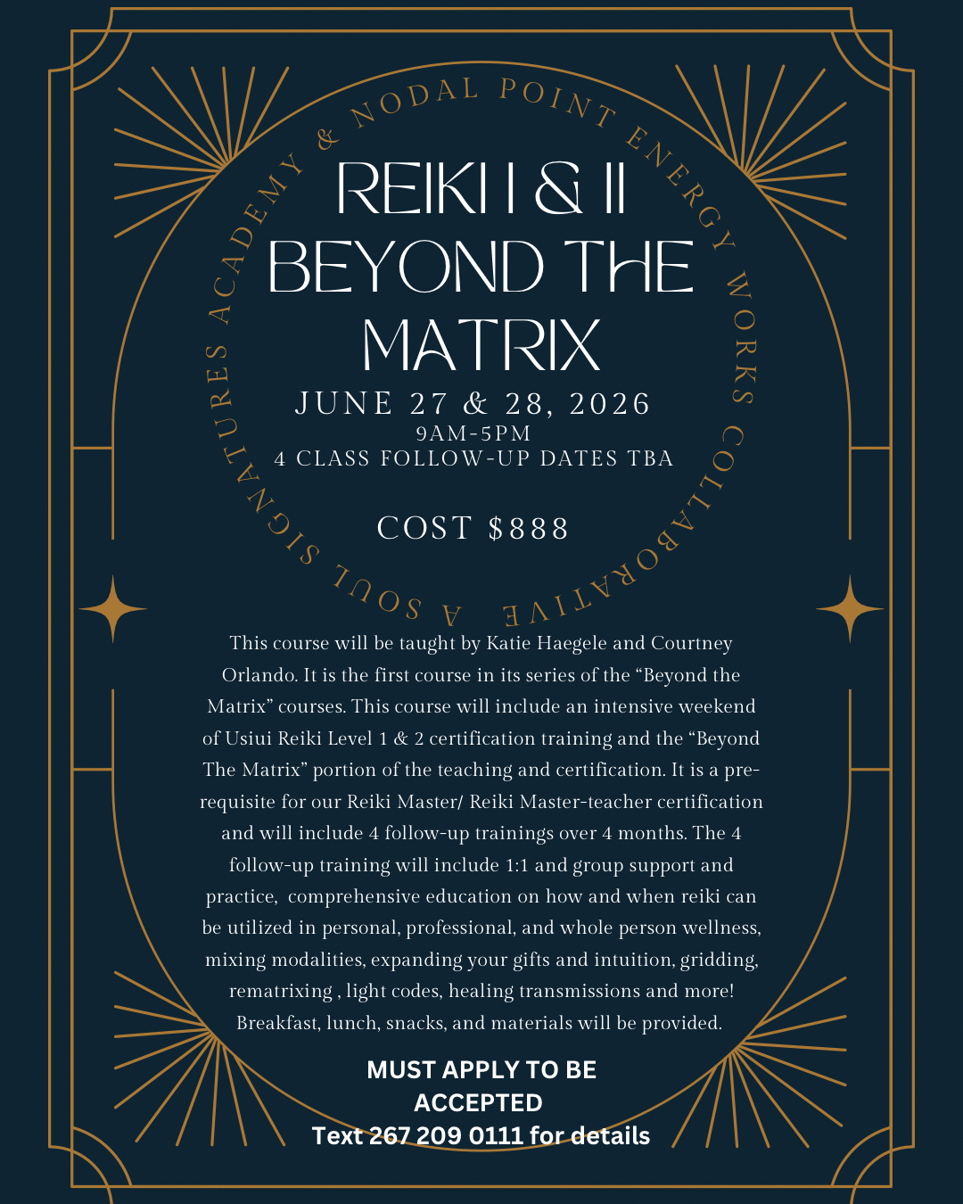 Reiki: Beyond the Matrix 1 and 2 Certification Course 