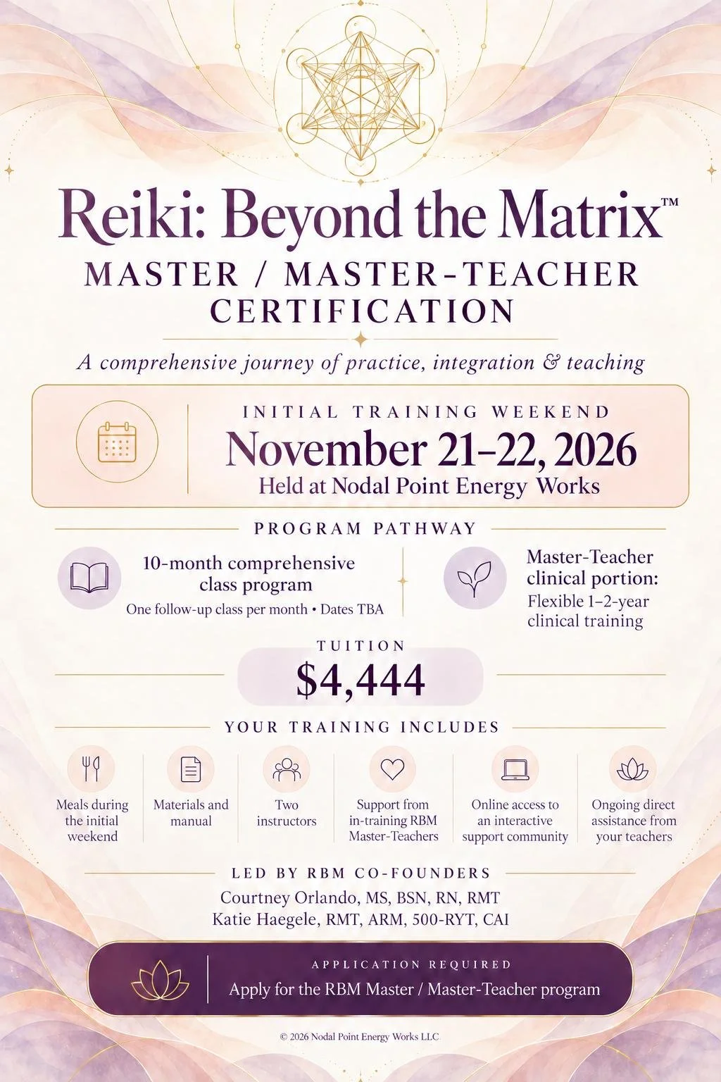 Reiki: Beyond the Matrix™ Master / Master-Teacher Certification