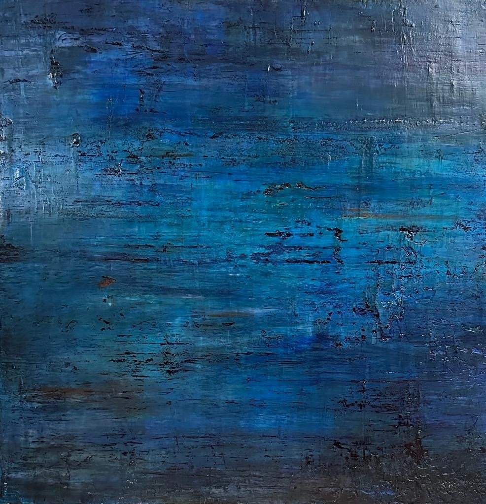 Electric Blue -
120x120cm -
Mixed media on canvas