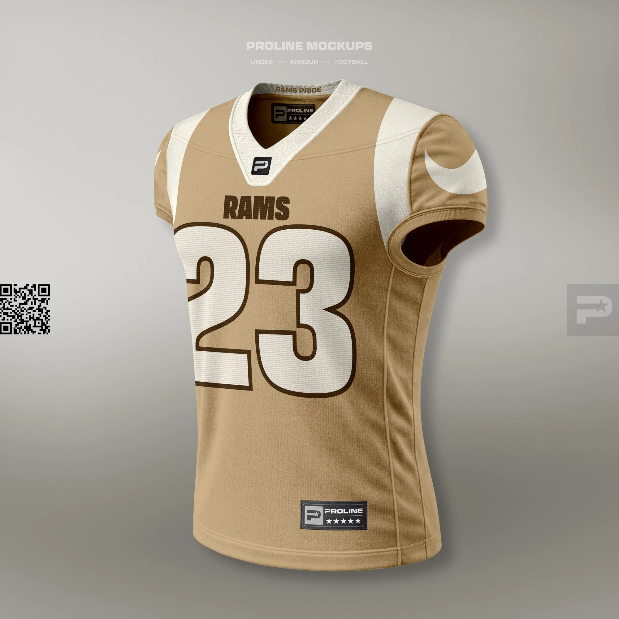 Football Jersey Mockup Template for Photoshop - Front Ghost View Angled