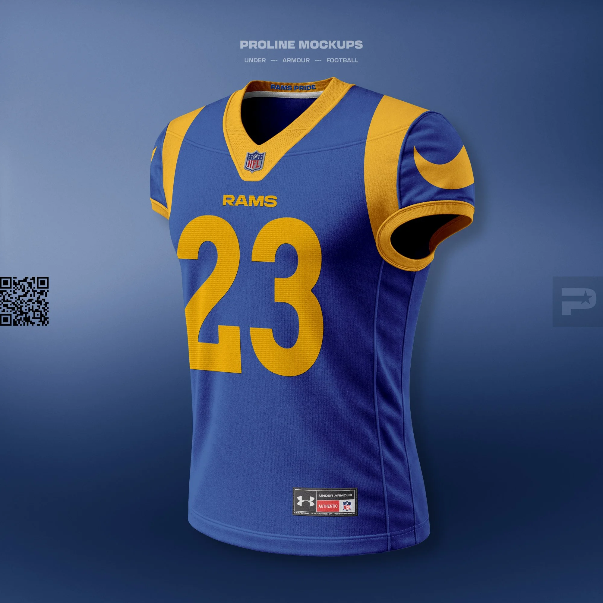 Football Jersey Mockup Template for Photoshop - Front Ghost View Angled