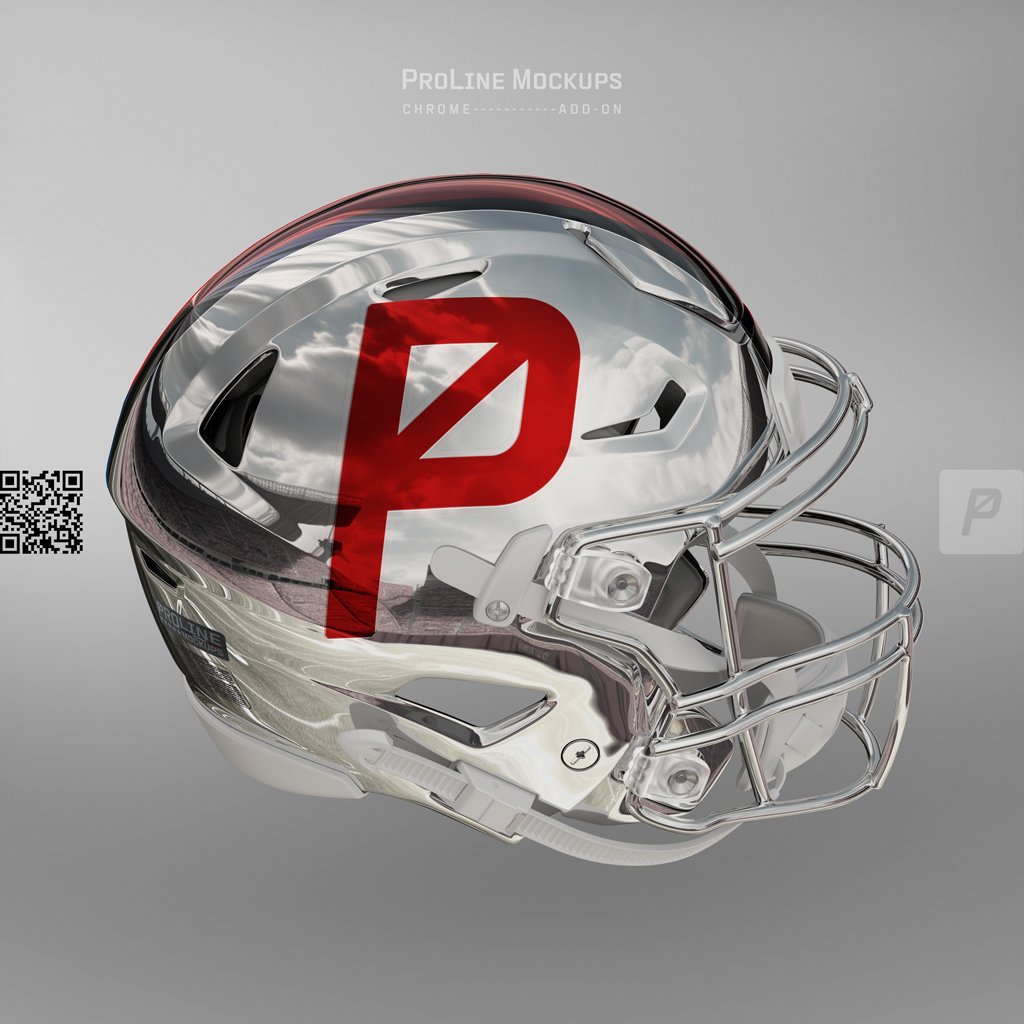 ProLine P Chrome helmet by ProLine Mockups.