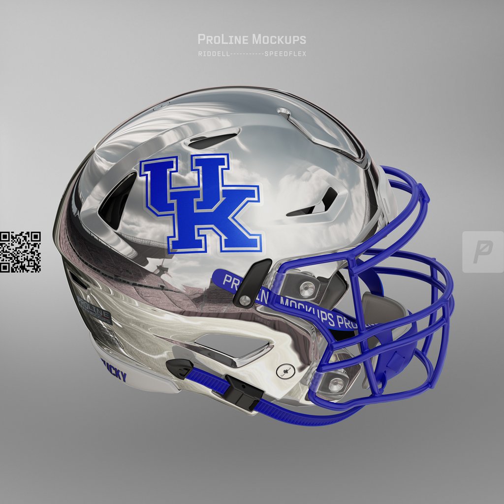 ProLine P Chrome Kentucky helmet by ProLine Mockups.