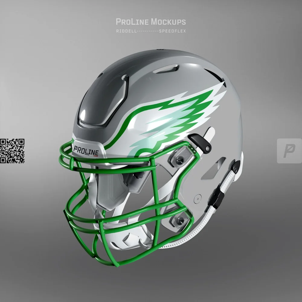create 3d football helmet online ProLine SpeedFlex Helmet Mockup Template for Procreate