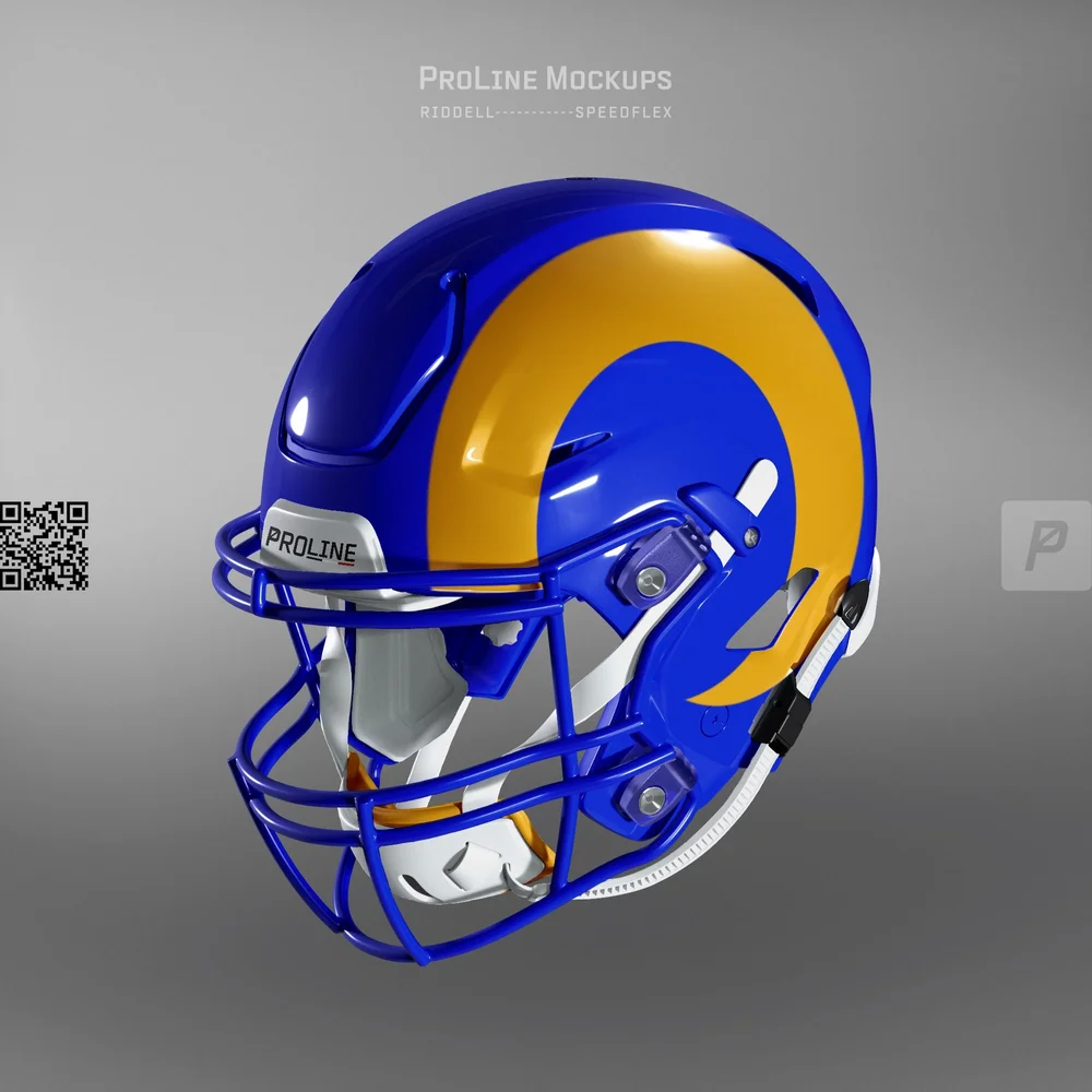 create 3d football helmet online ProLine SpeedFlex Helmet Mockup Template for Procreate