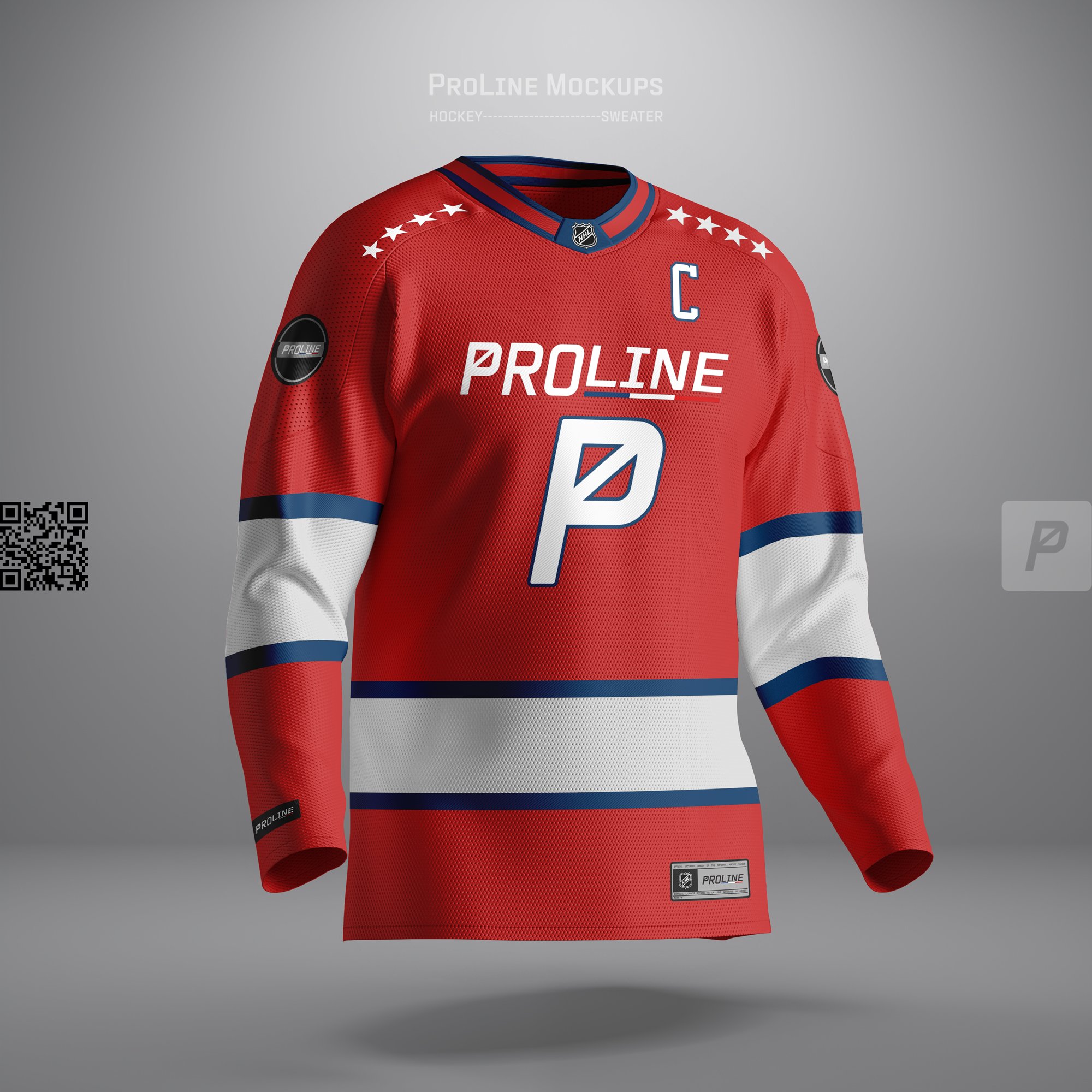 ProLine Hockey Sweater Mockup Template for Photoshop - Three Quarters View