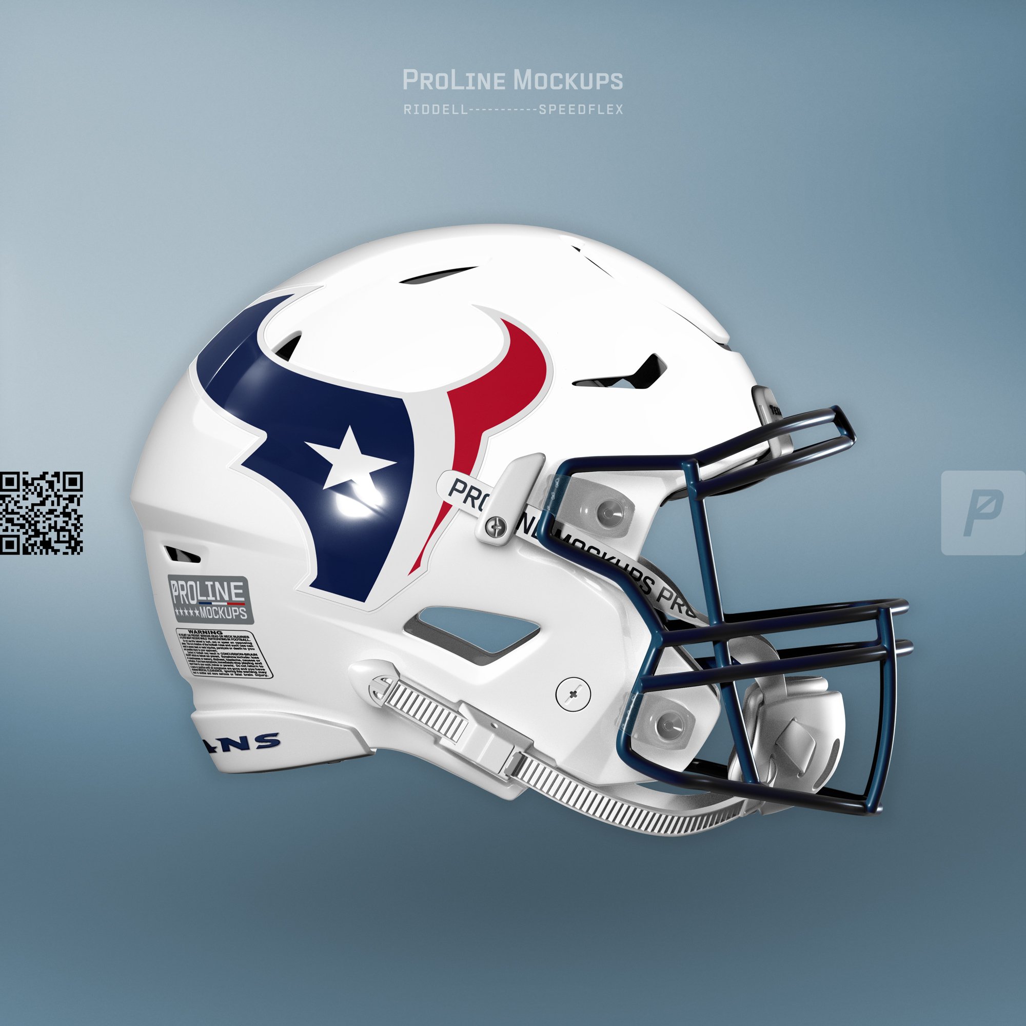 ProLine Riddell SpeedFlex helmet mockup template for Photoshop - Houston Texans