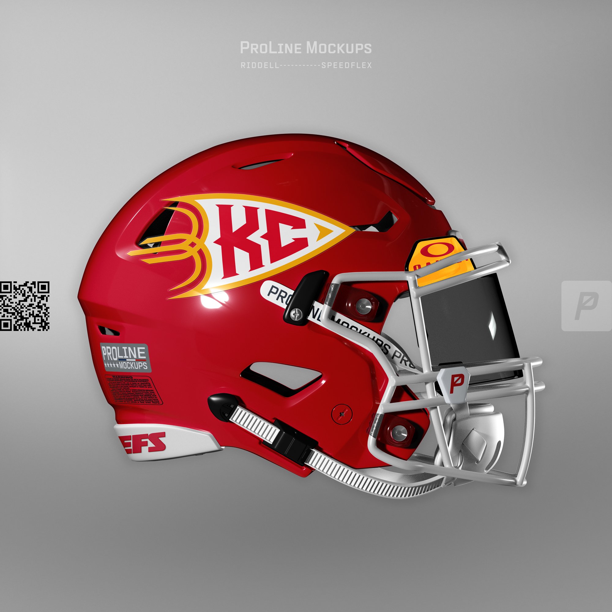 ProLine Riddell SpeedFlex helmet mockup template for Photoshop - Kansas City Chiefs by Emily Morgan