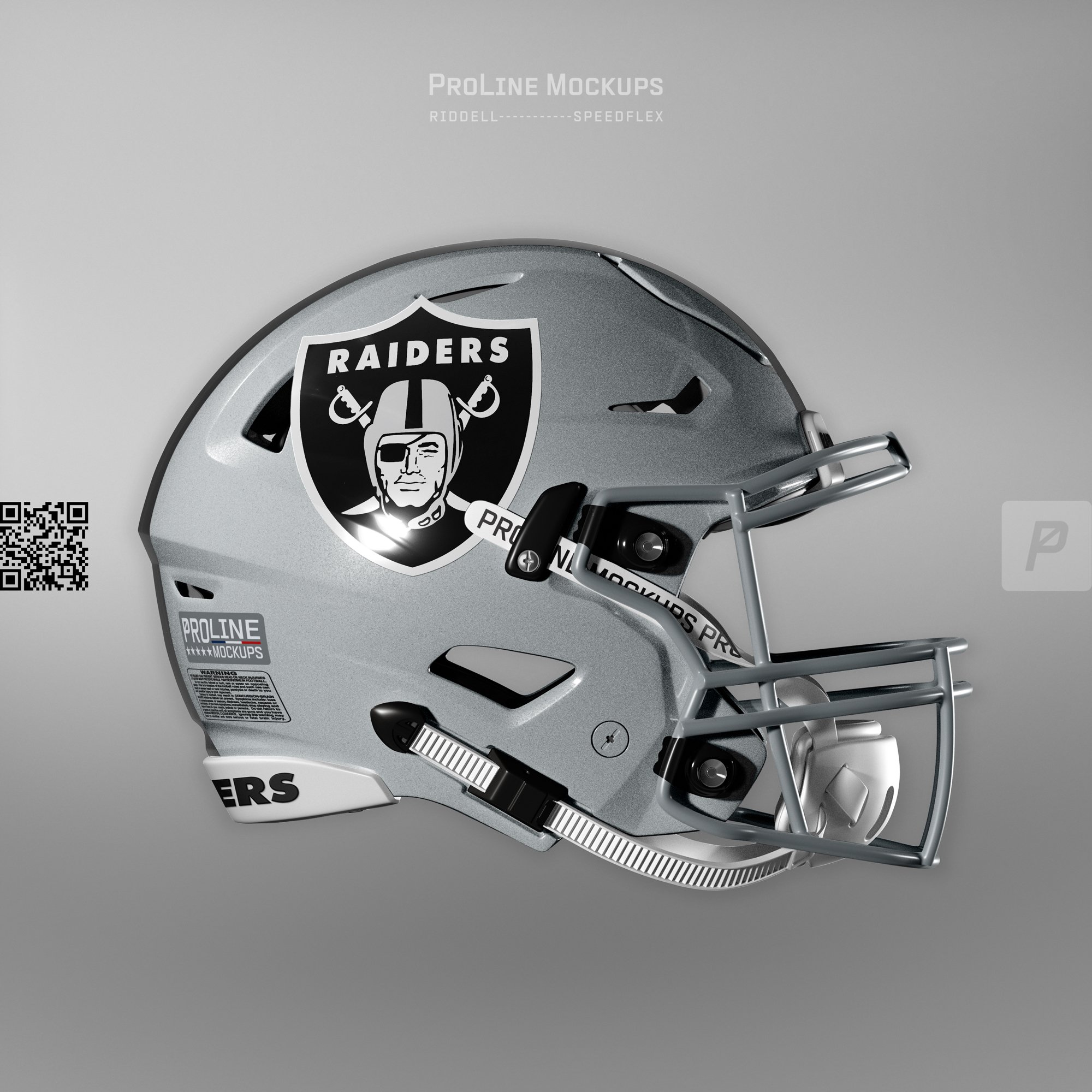 ProLine Riddell SpeedFlex helmet mockup template for Photoshop - Las Vegas Raiders