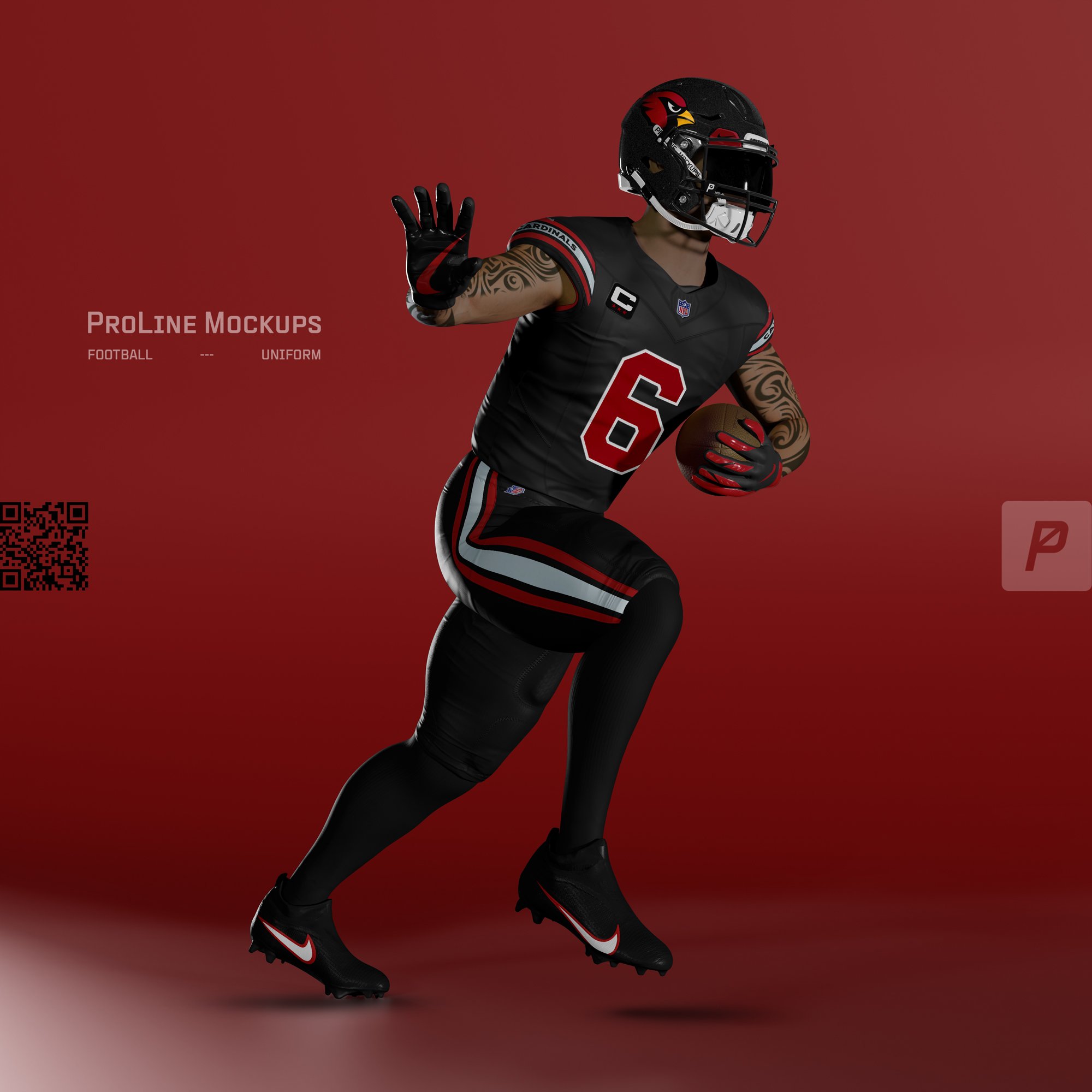 ProLine Football Uniform Mockup Template for Photoshop - Action Pose