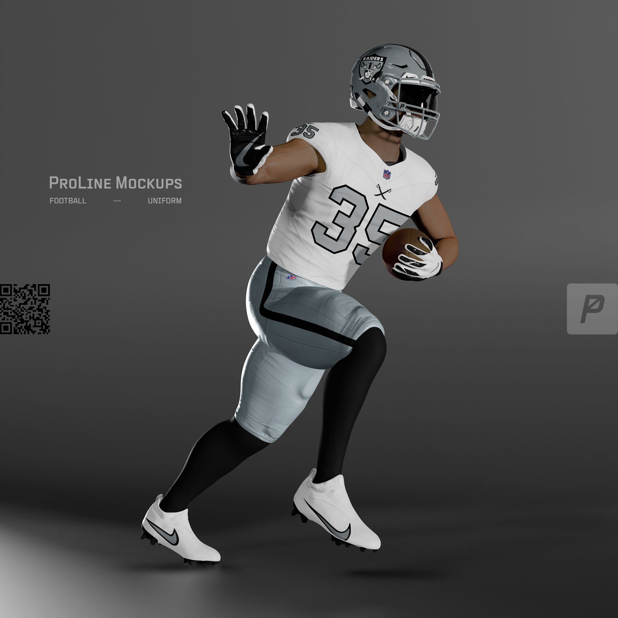 ProLine Football Uniform Mockup Template for Photoshop - Action Pose