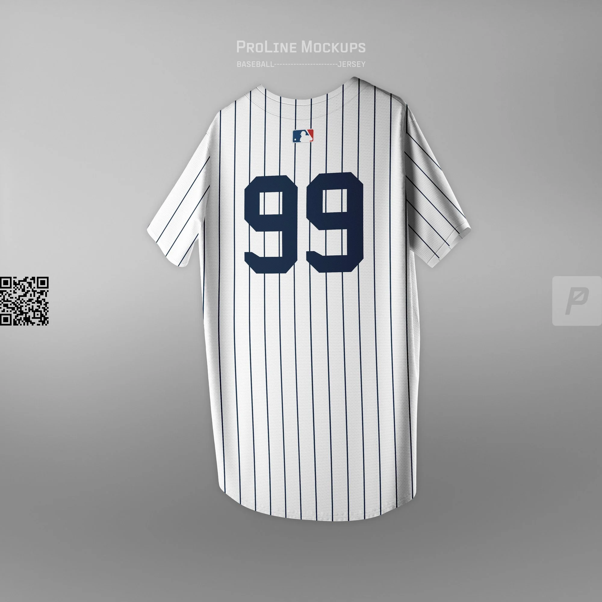 ProLine Baseball Jersey Mockup Template for Photoshop - Back Hanging View