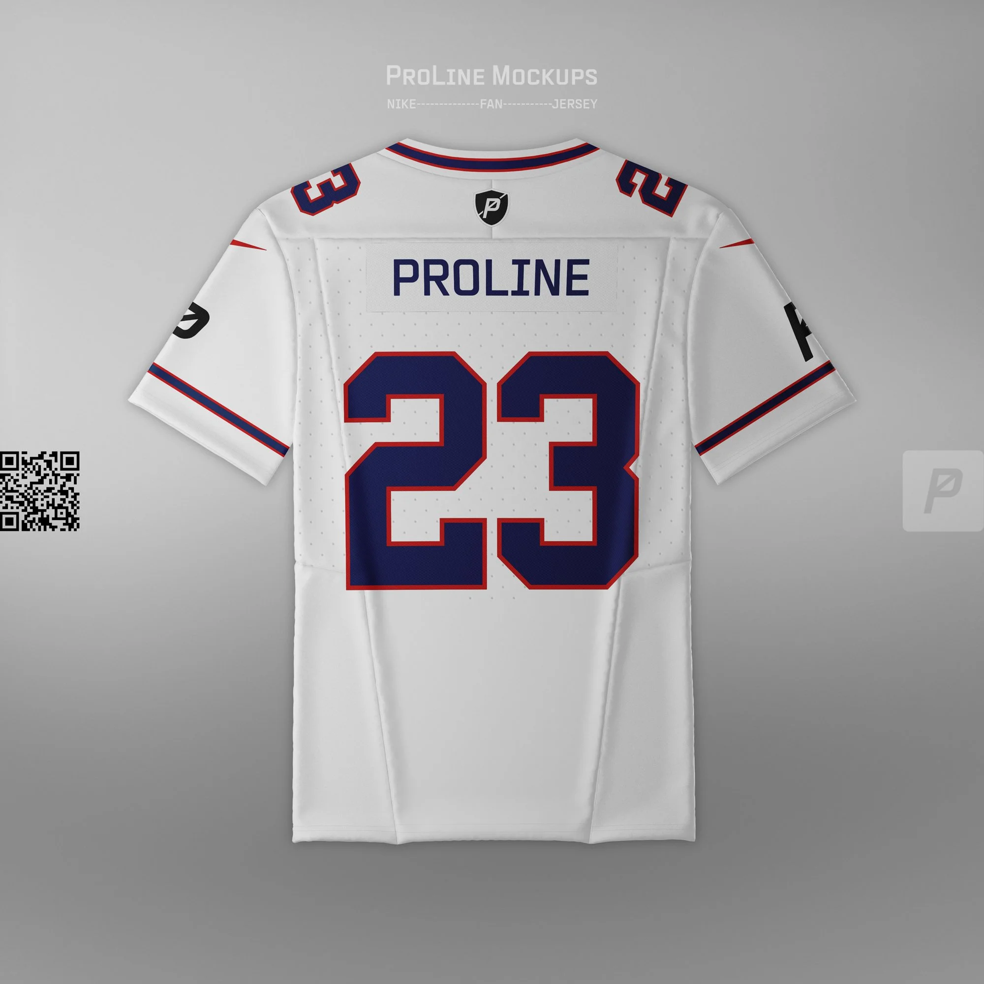 ProLine FUSION Fan Jersey Mockup Template for Photoshop - Back Flat View