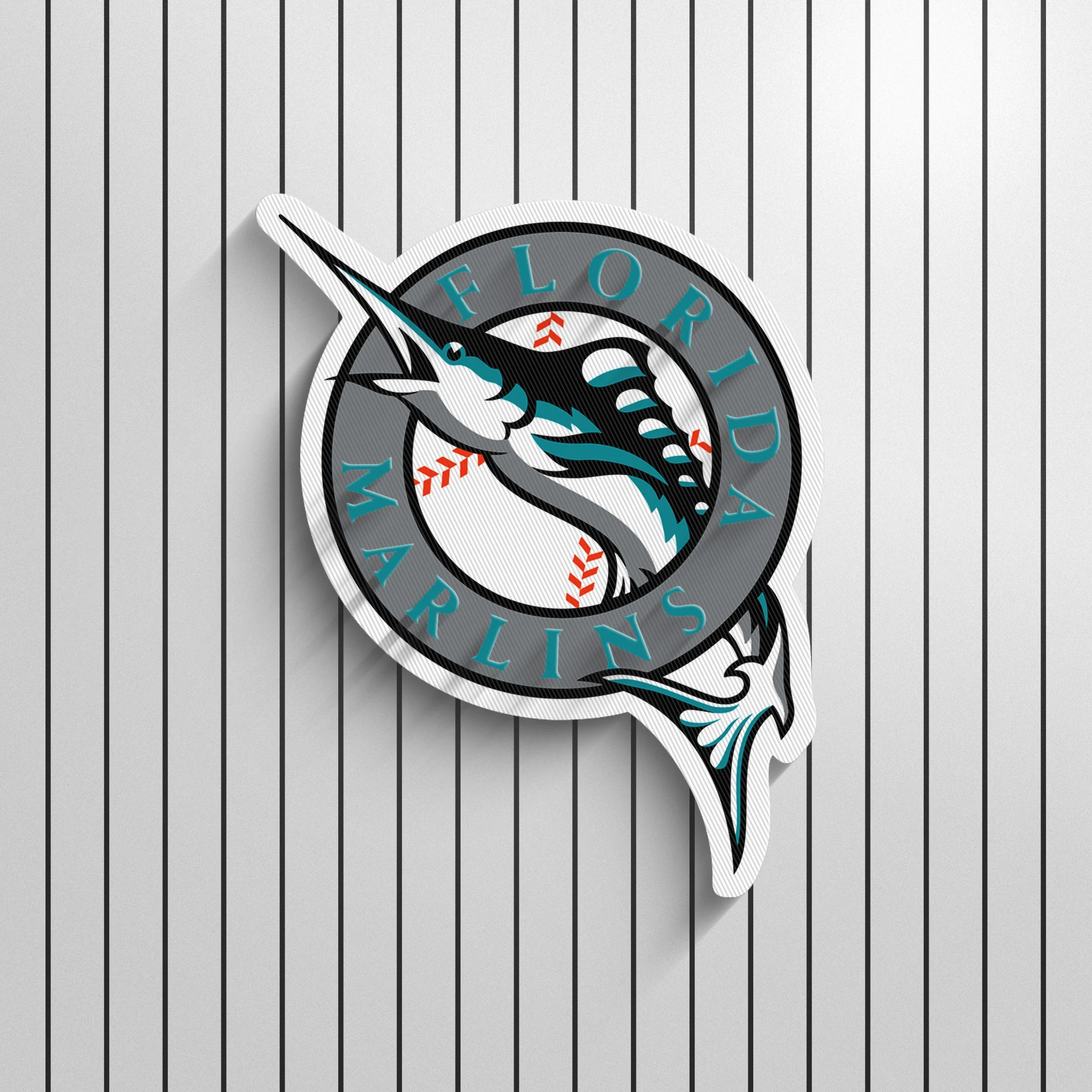 3D Logo Mockup Template for Photoshop - Florida Marlins
