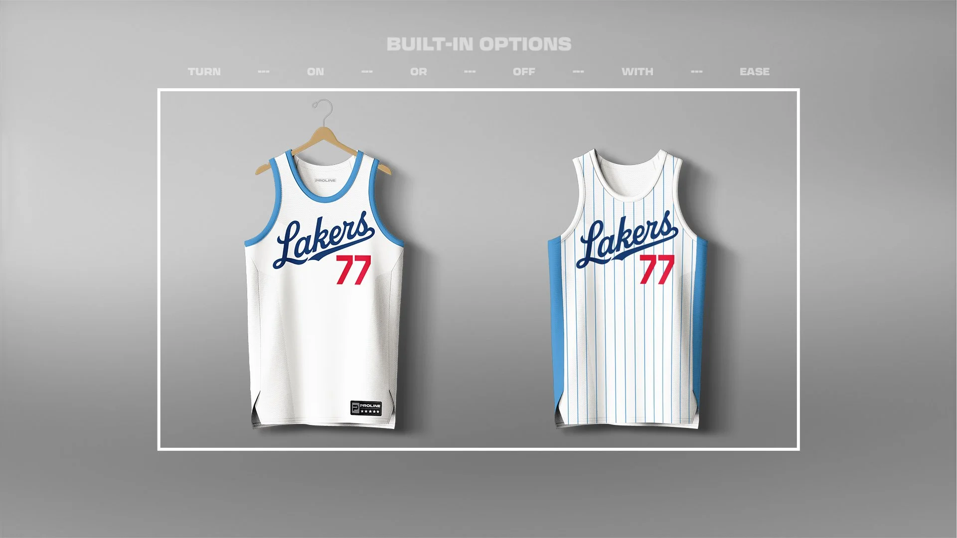 ProLine Basketball Jersey Mockup Template for Photoshop - Front Hanger View