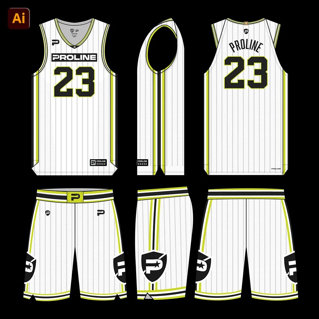 ProLine Basketball Uniform Mockup Template for Illustrator - 3 Views